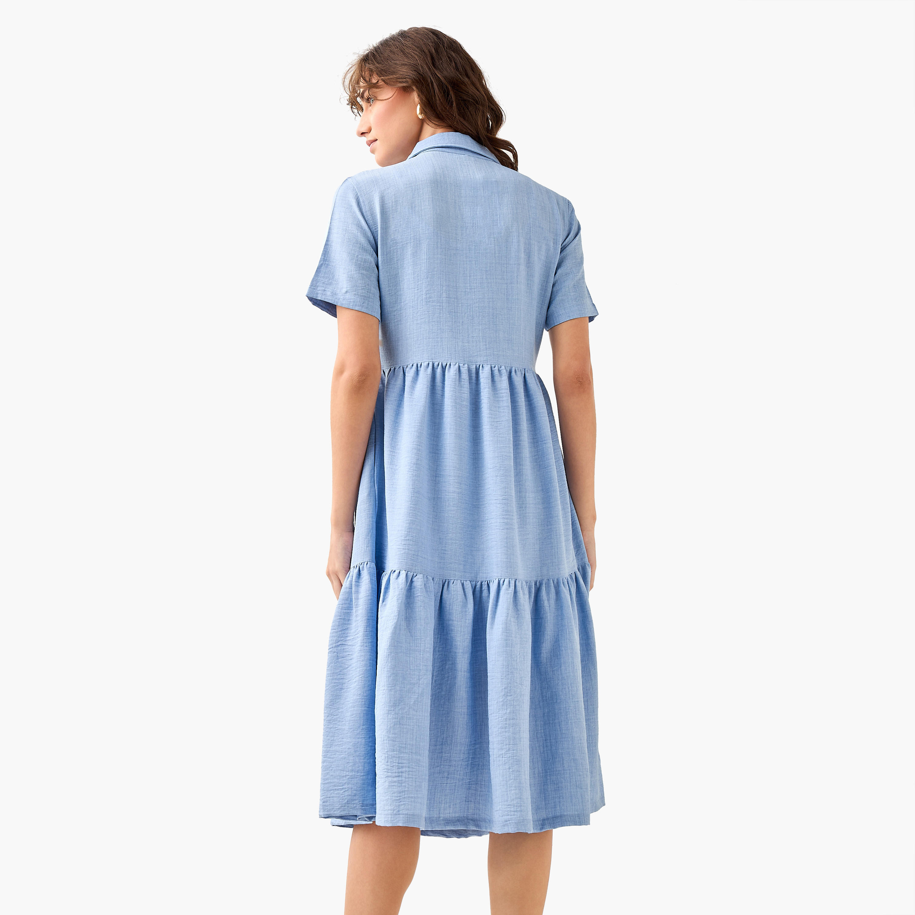 Tiered Midi Dress with Collar-women-clothing-dresses-image-4