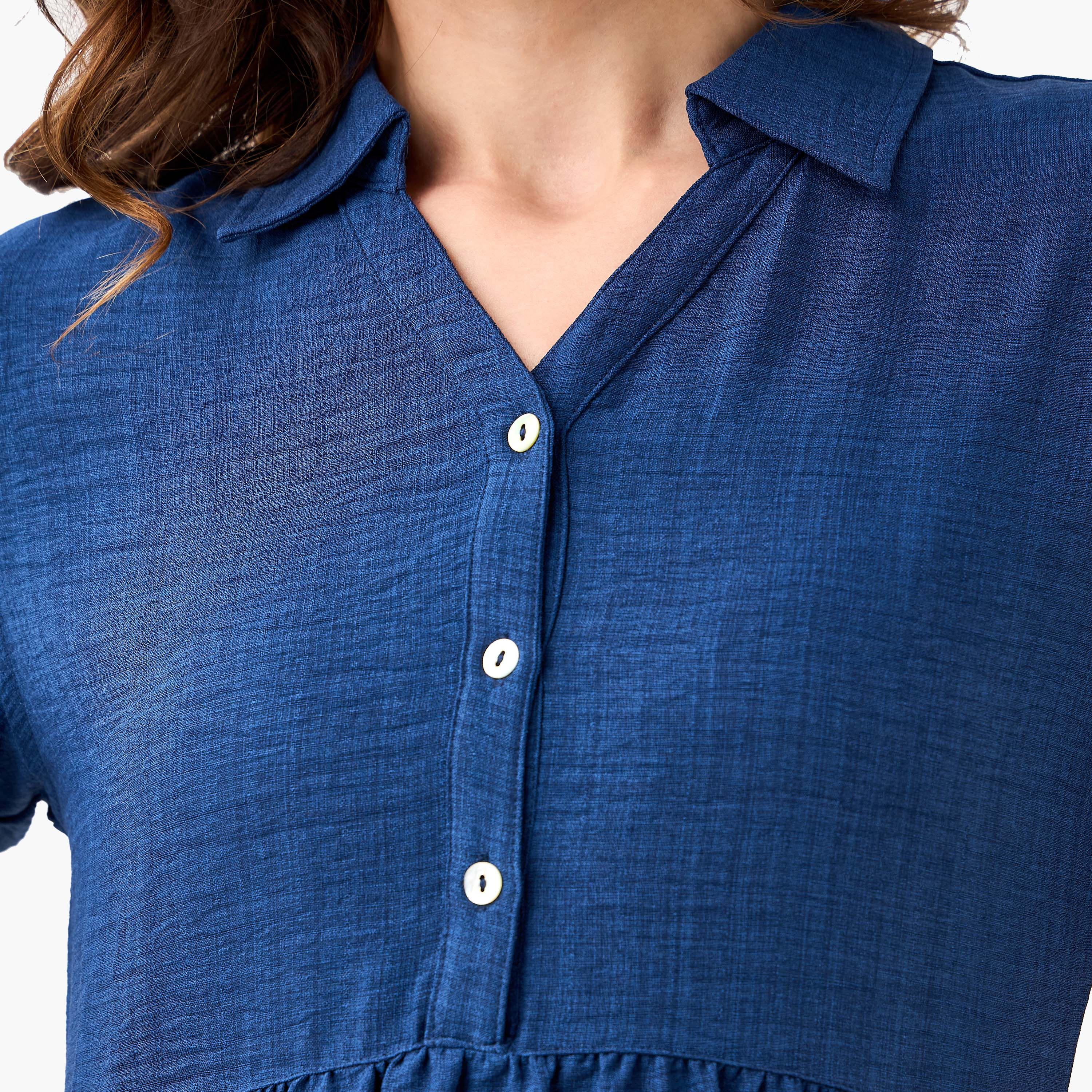 Tiered Midi Dress with Collar-women-clothing-dresses-image-2