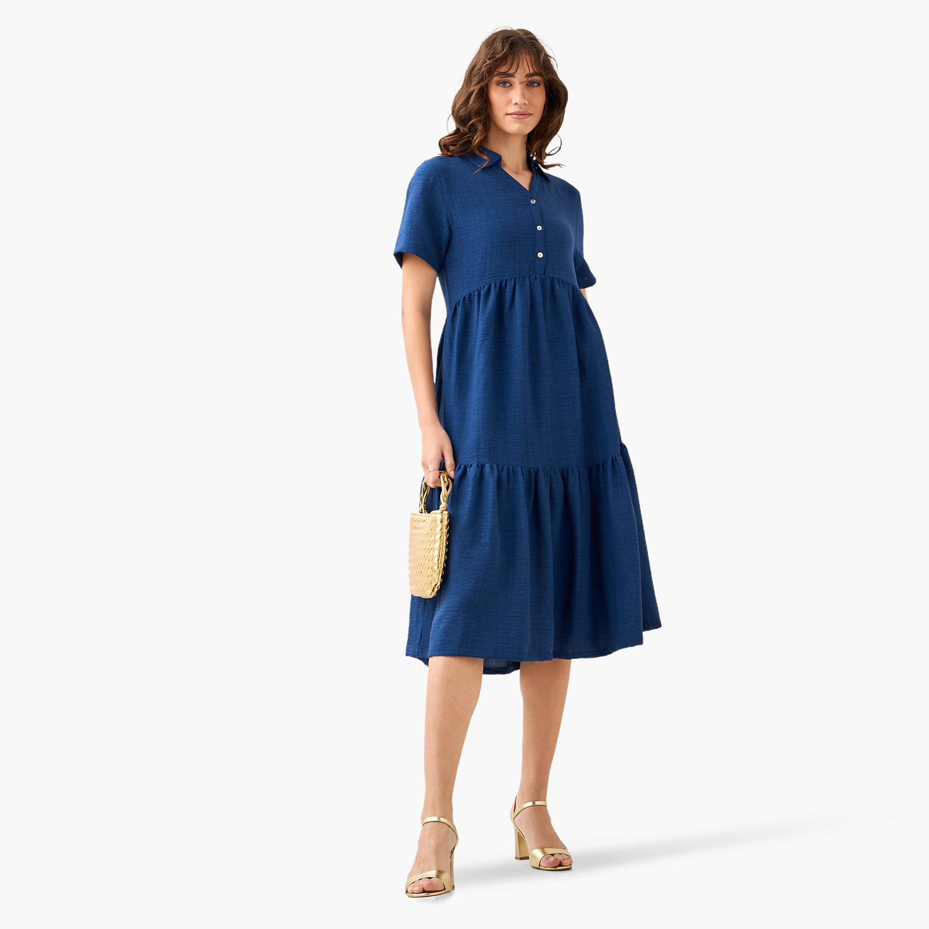 Tiered Midi Dress with Collar-women-clothing-dresses-image-3