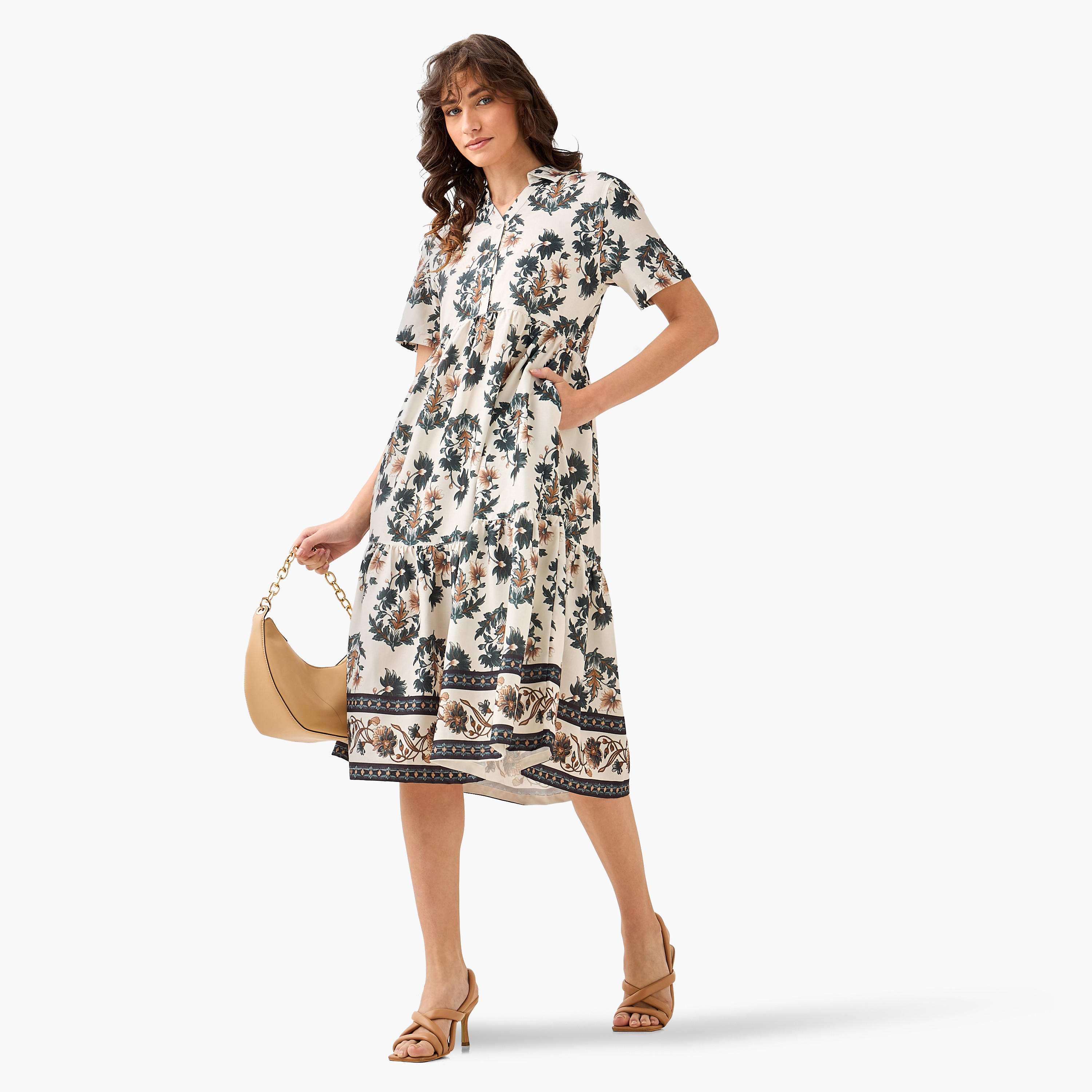 Floral Print Tiered Women Dress with Pocket-women-clothing-dresses-image-3