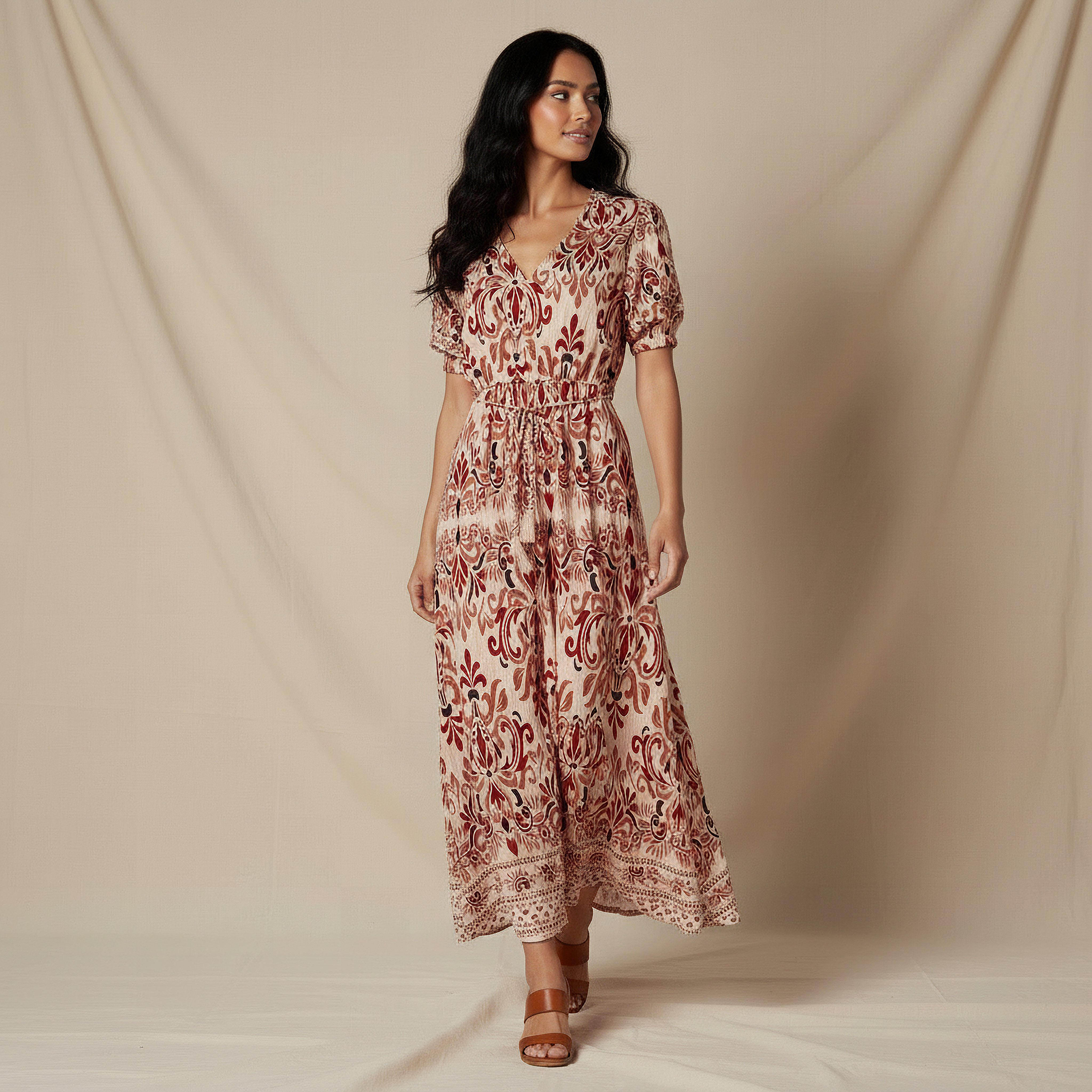 Printed Women Dress with V-neck-PROMO_SP_AE_2FOR169_110625-image-2