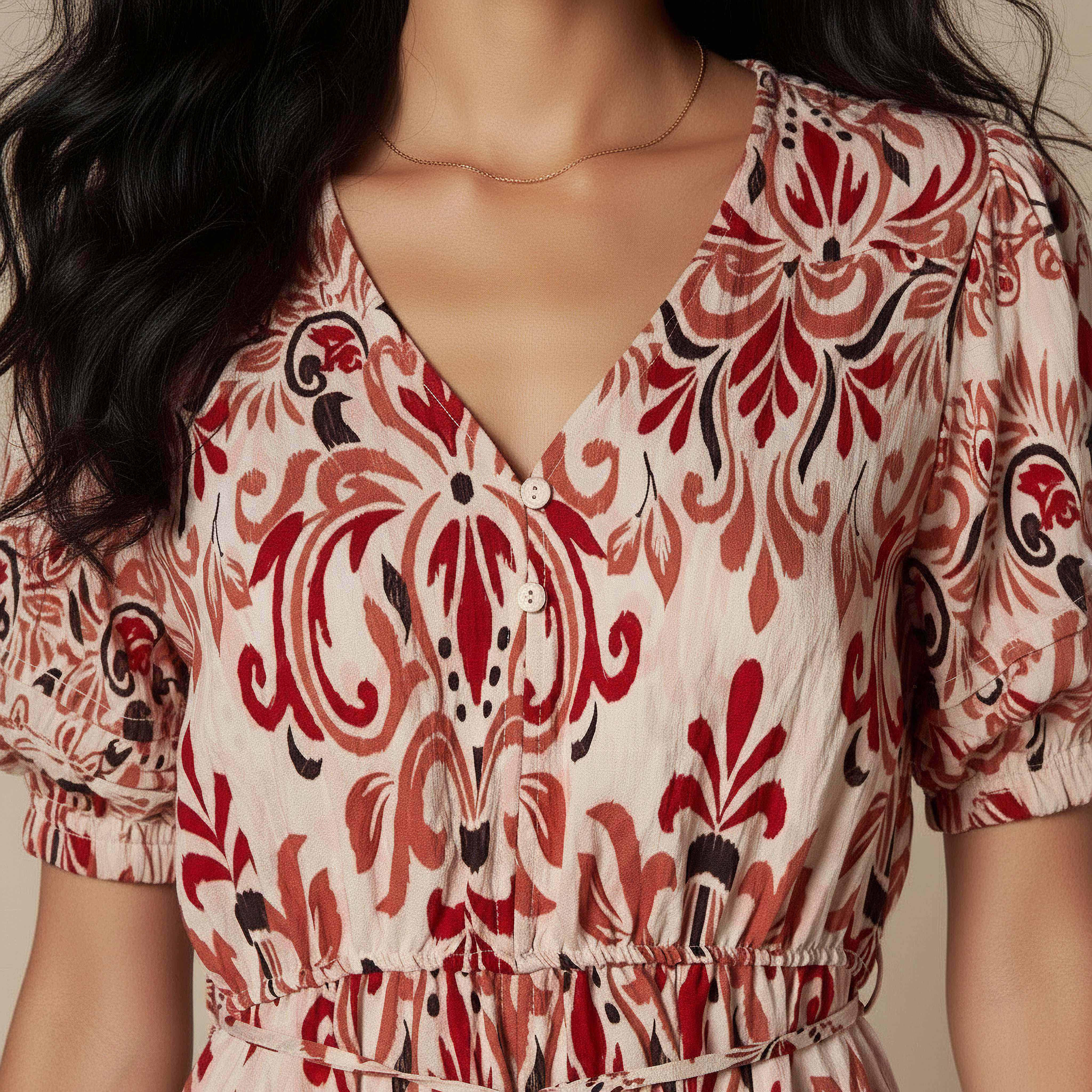 Printed Women Dress with V-neck-PROMO_SP_AE_2FOR169_110625-image-4