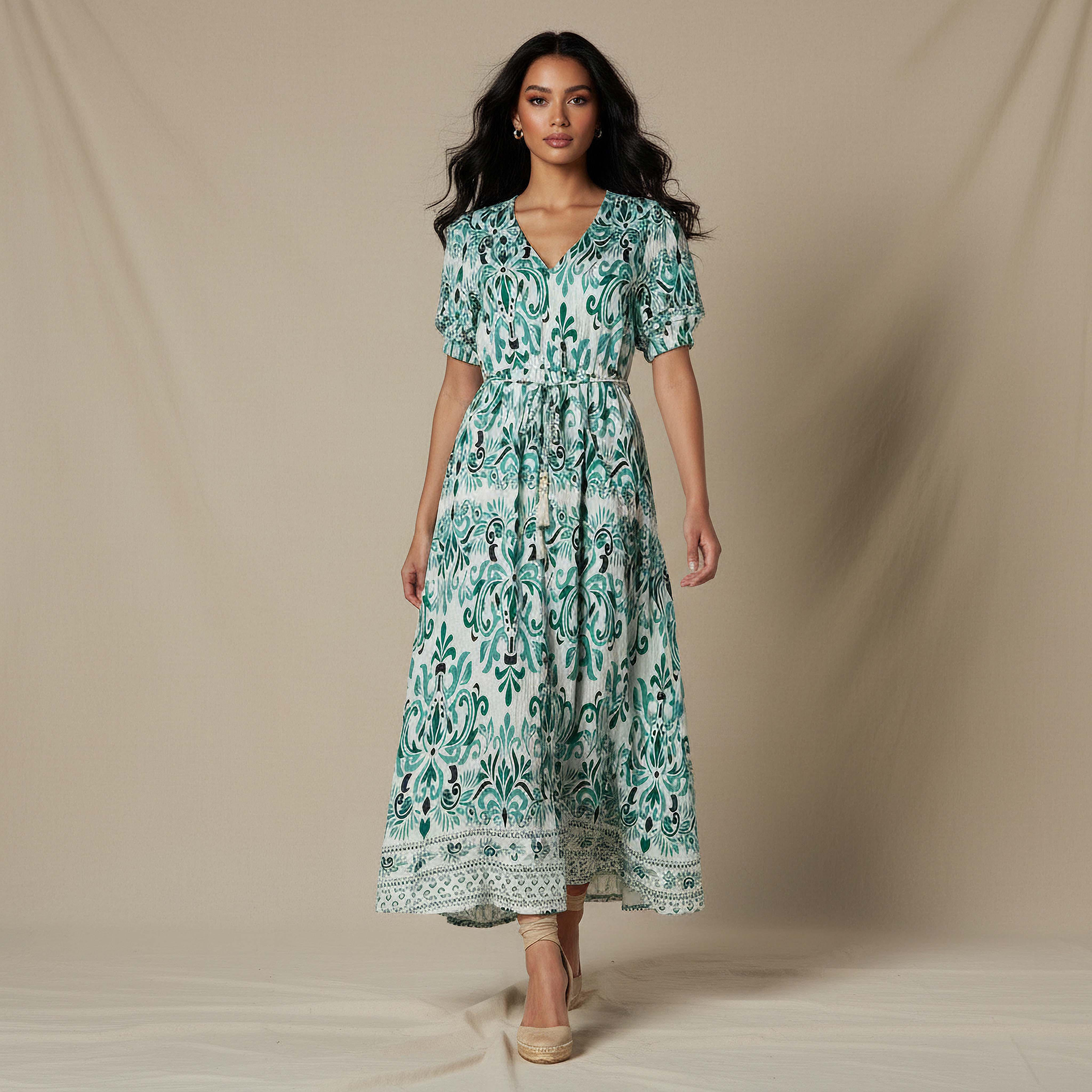 Printed Women Dress with V-neck-PROMO_SP_AE_2FOR169_110625-image-1