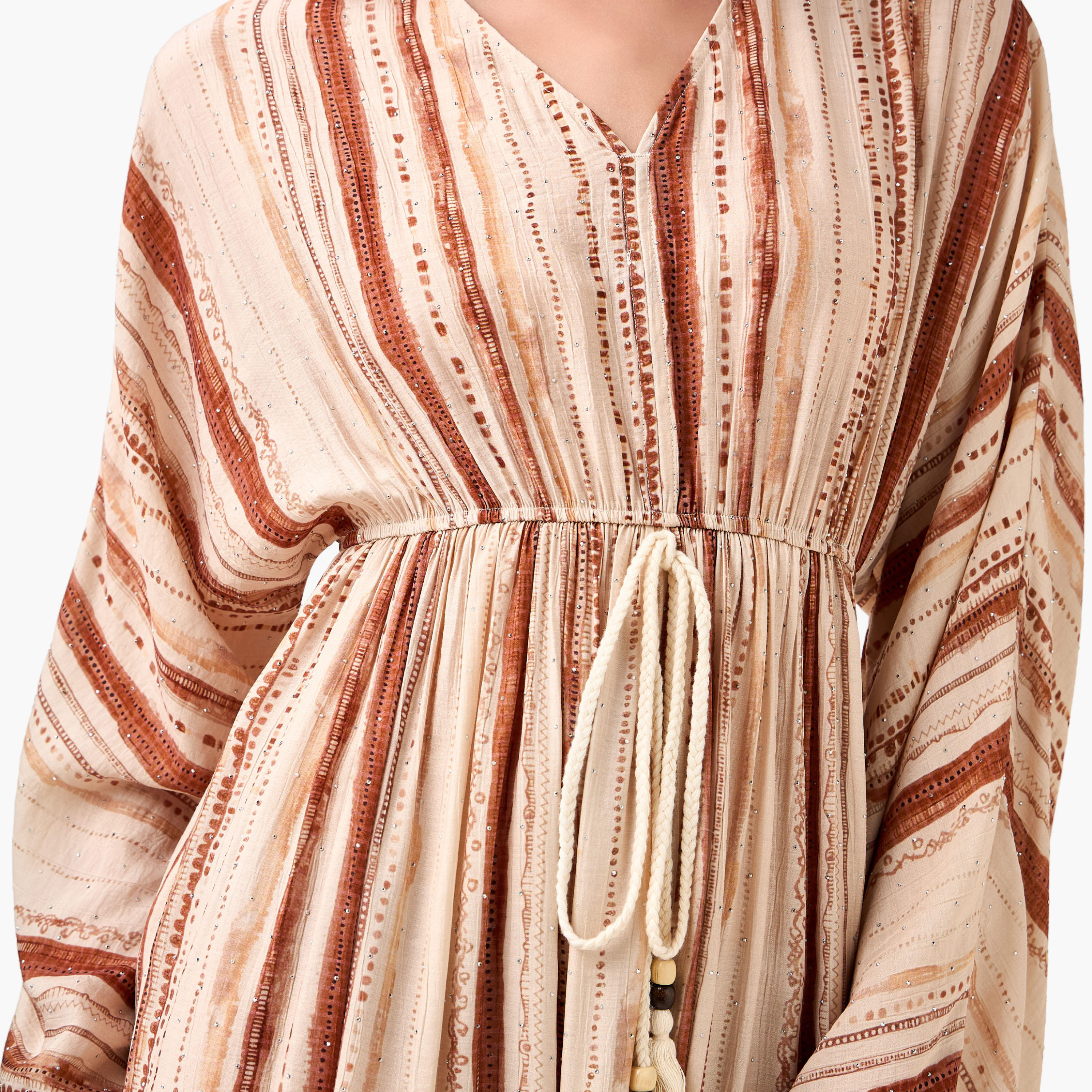 Printed Midi Kaftan Dress with Front Tie-Up-PROMO_SP_KSA_7_BUY2FORSAR199_130625-image-5