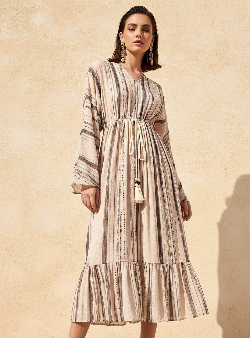 Printed Midi Kaftan Dress with Front Tie-Up-PROMO_SP_AE__6_RGCC_BUY2FOR199_040325-image-1
