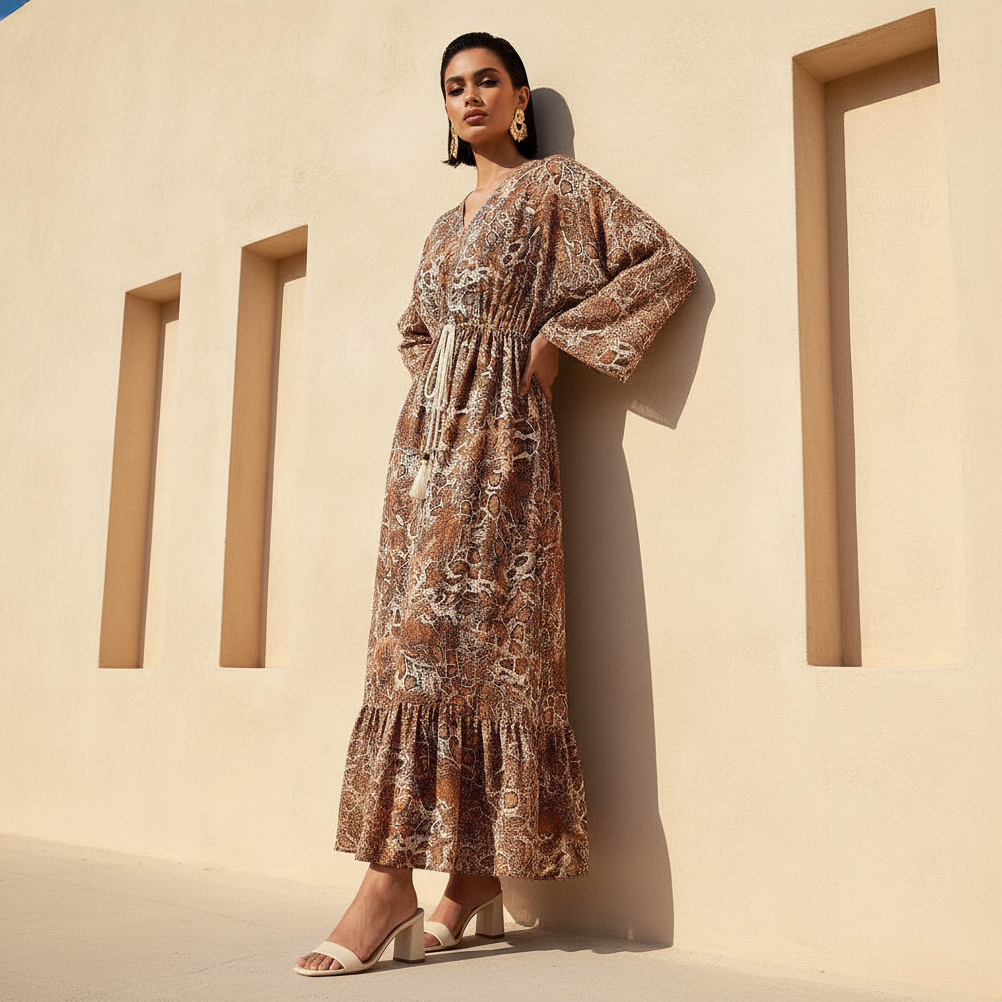 Printed Maxi Kaftan Dress with Front Tie-Up-PROMO_SP_KSA_7_BUY2FORSAR199_130625-image-2