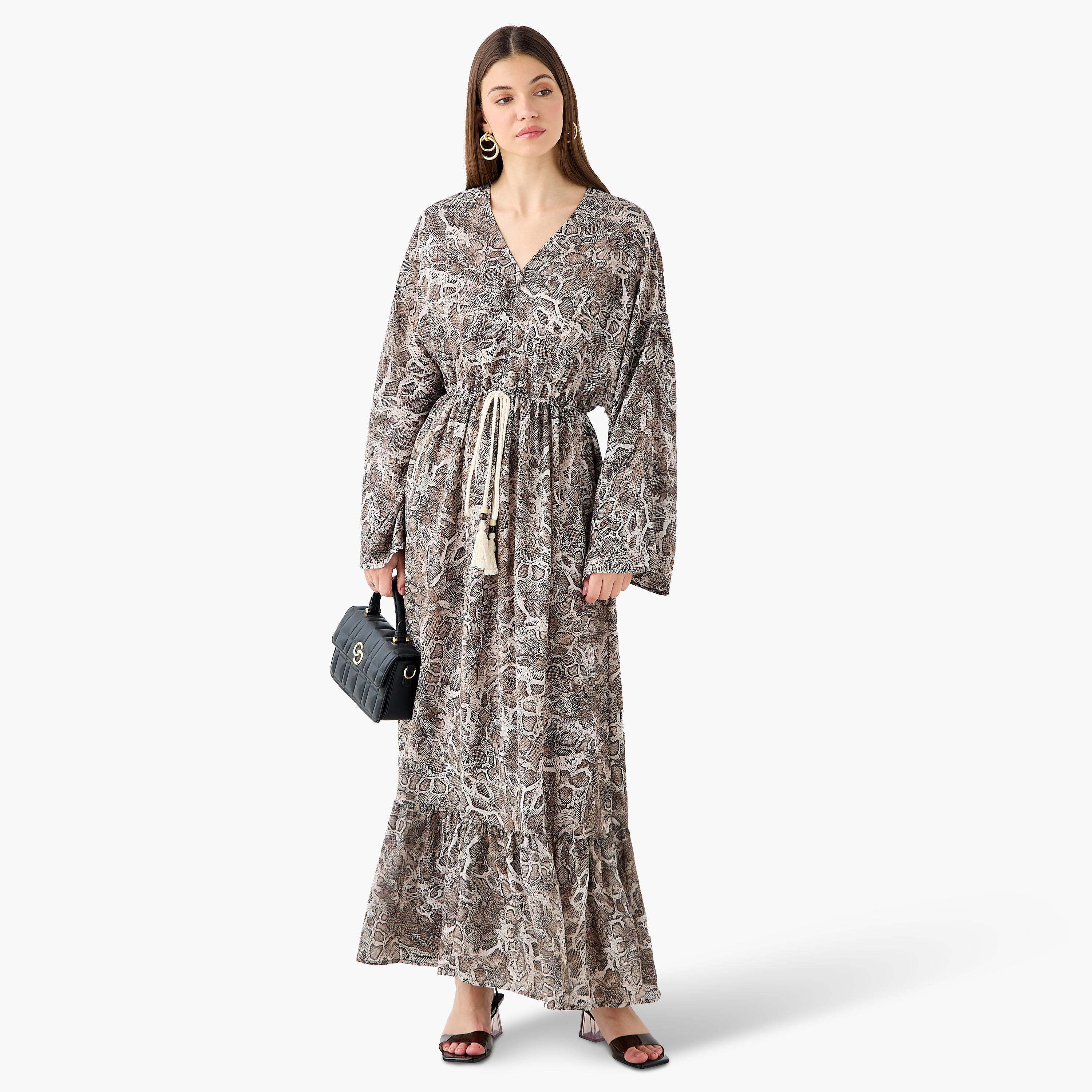 Printed Maxi Kaftan Dress with Front Tie-Up-PROMO_SP_AE__6_RGCC_BUY2FOR199_040325-image-1