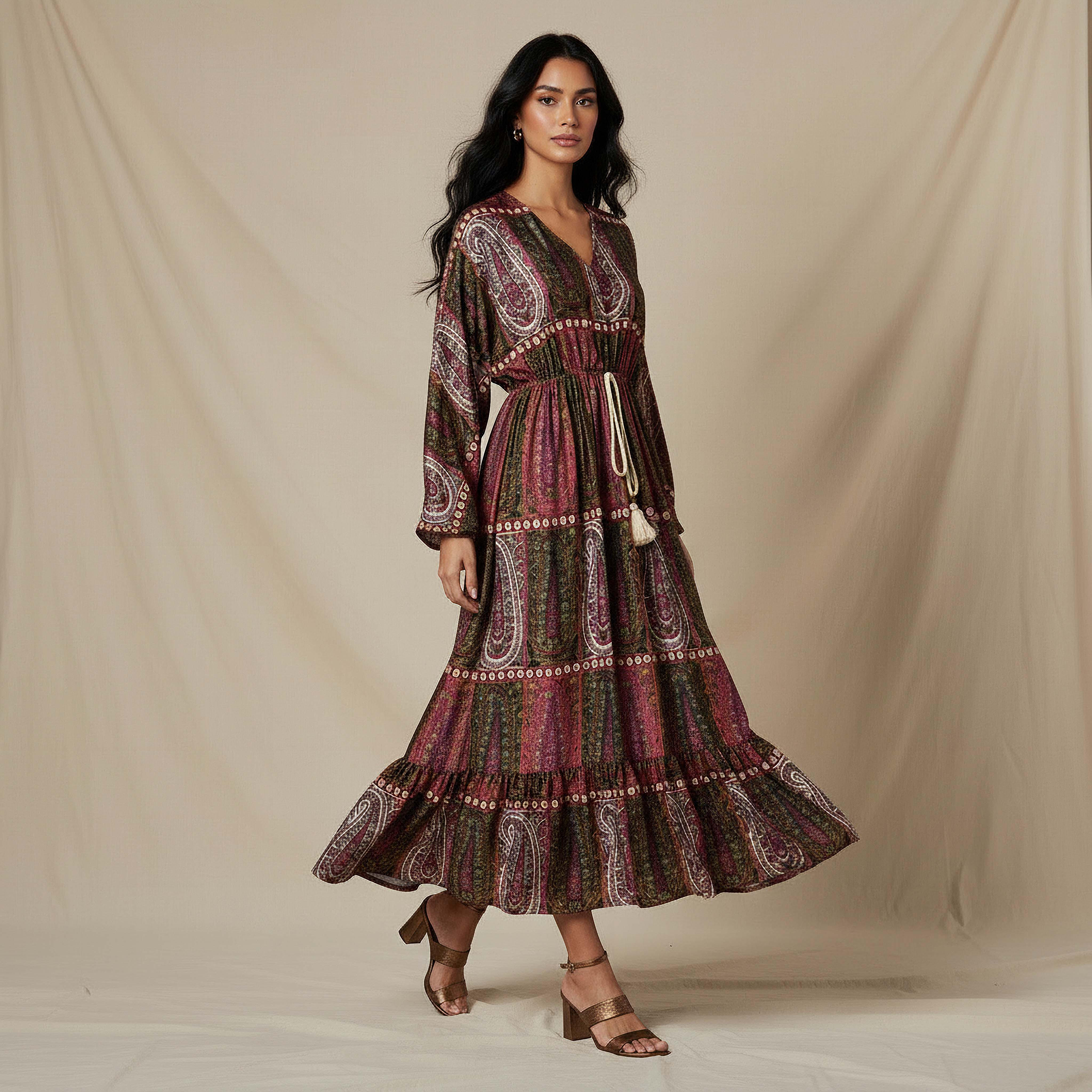 Kaftan Maxi Tie-Up Detail Dress with Paisley Print-PROMO_SP_KSA_7_BUY2FORSAR199_130625-image-2