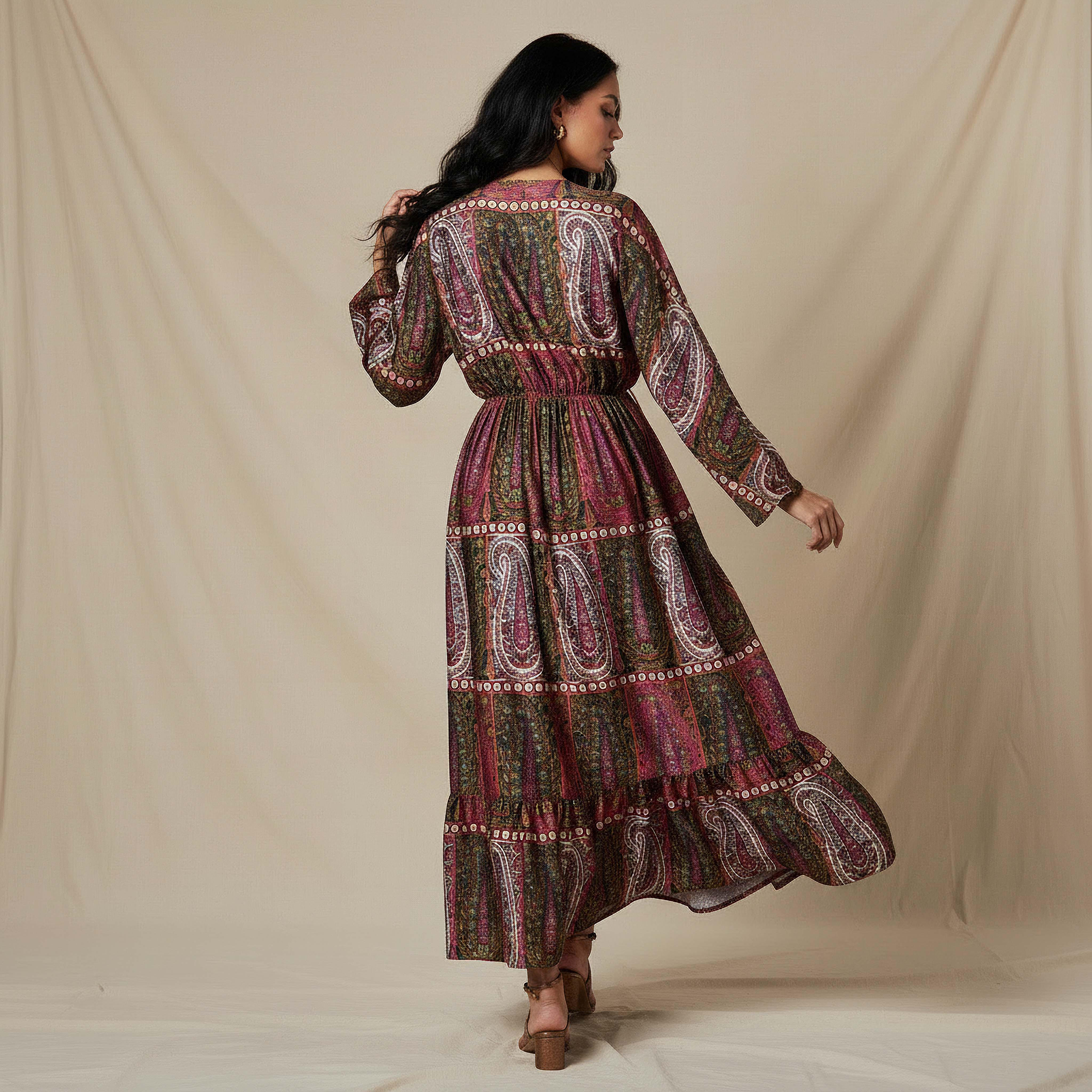 Kaftan Maxi Tie-Up Detail Dress with Paisley Print-PROMO_SP_KSA_7_BUY2FORSAR199_130625-image-3