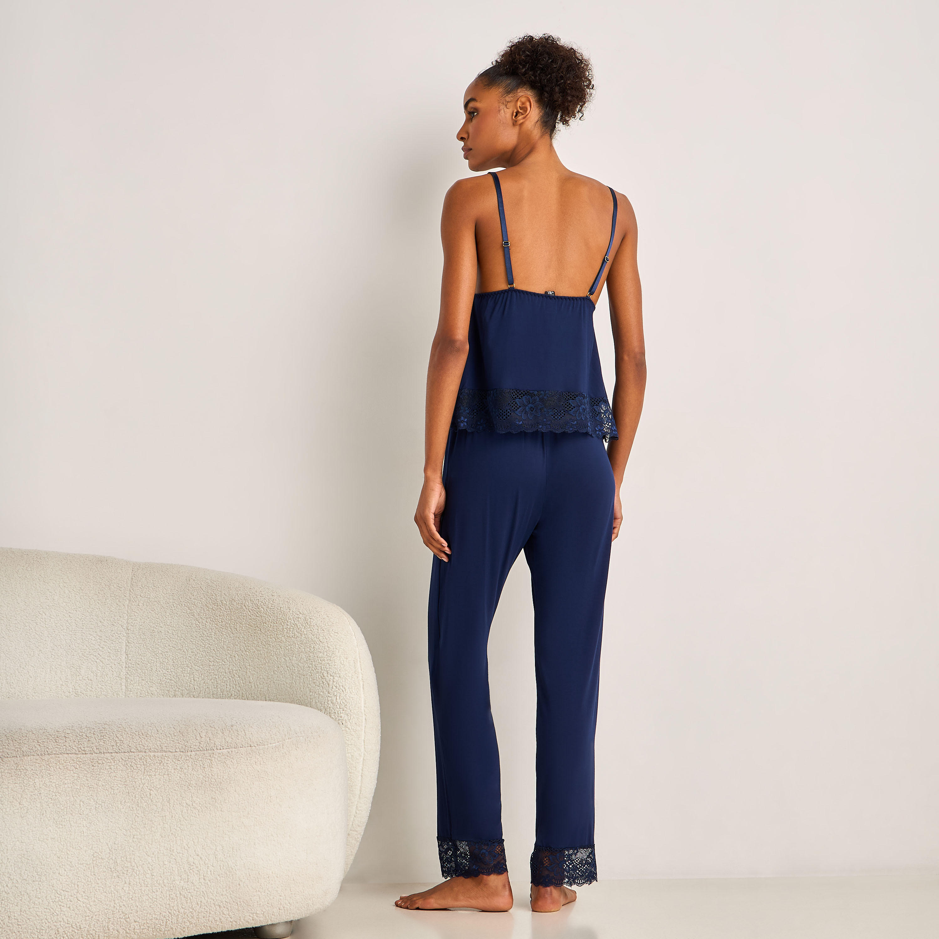 Pyjama Set Spaghetti Strap Top and Trousers-women-clothing-nightwear-pyjamas-longsets-image-3