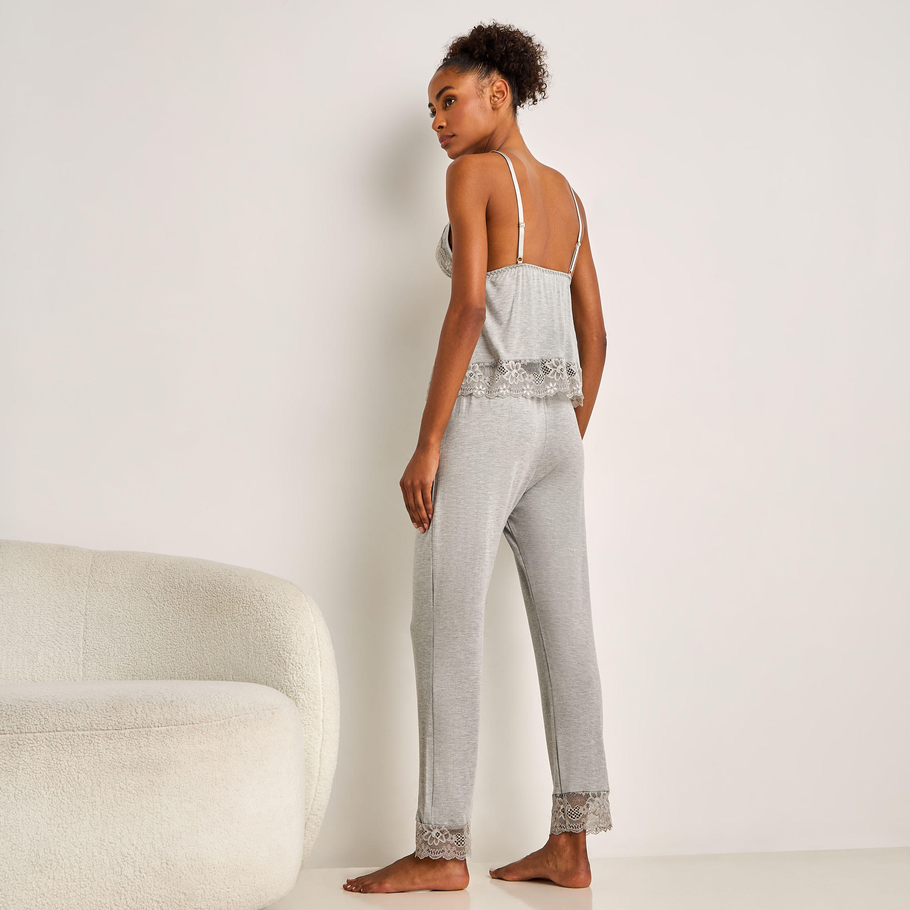 Pyjama Set Spaghetti Strap Top and Trousers-women-clothing-nightwear-pyjamas-longsets-image-3