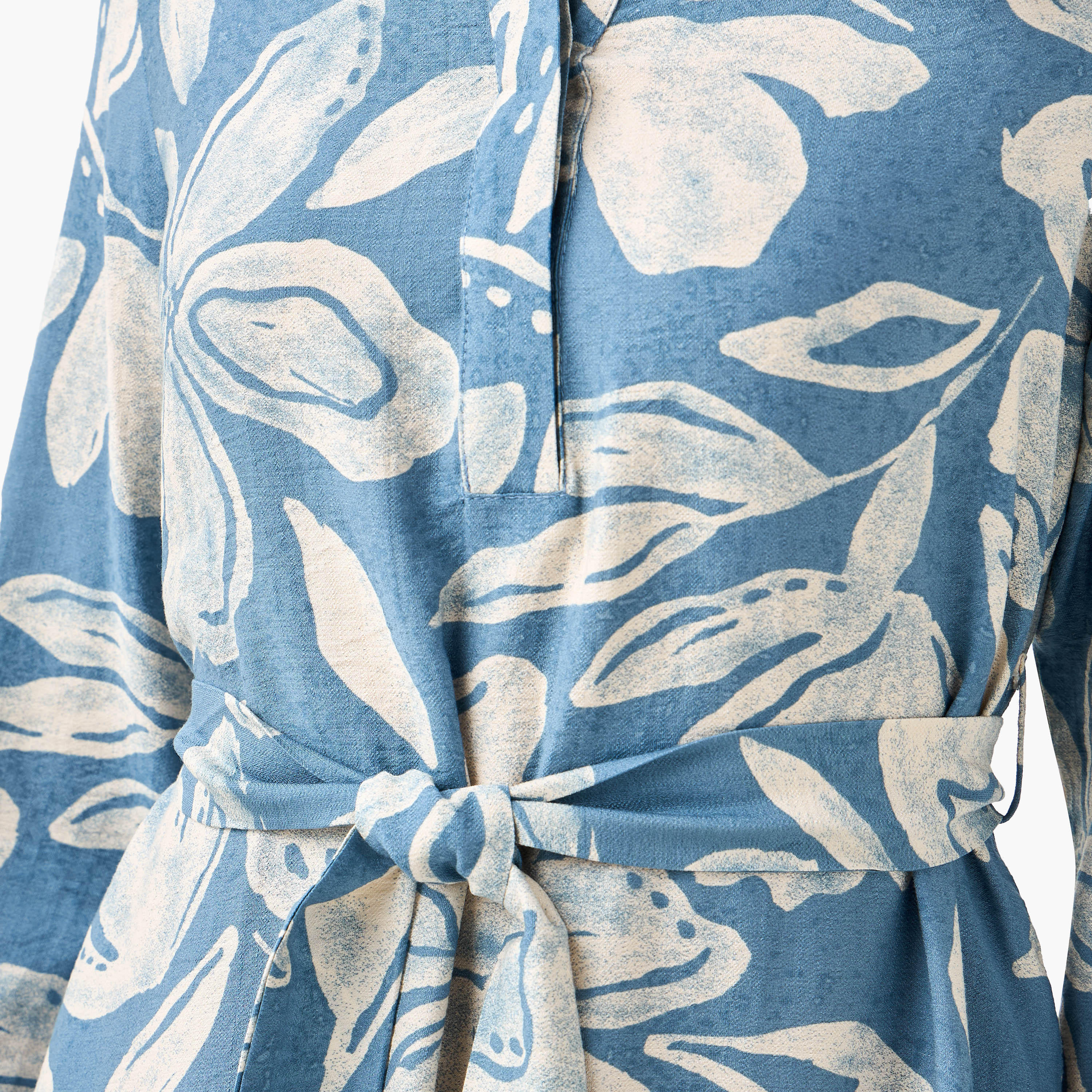Midi Viscose Shirt Dress with Floral Print-women-clothing-dresses-image-4