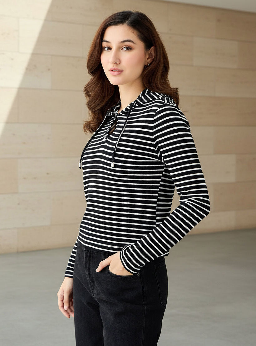 هودي مخطط بقصة مريحة للنساء-women-winterwear-hoodiesandsweatshirts-hoodies-image-1