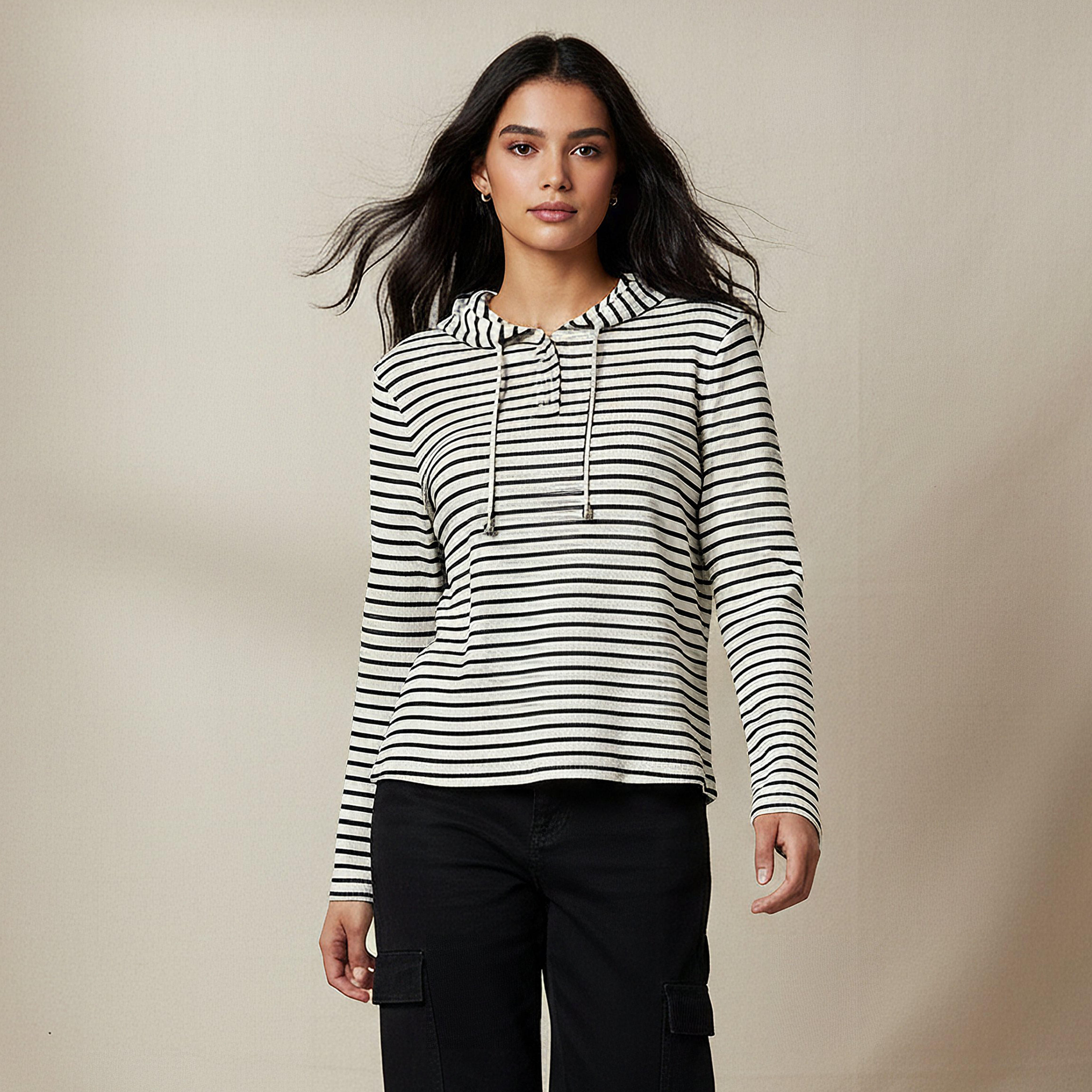 Women Regular Fit Striped Hoodie-women-winterwear-hoodiesandsweatshirts-hoodies-image-1