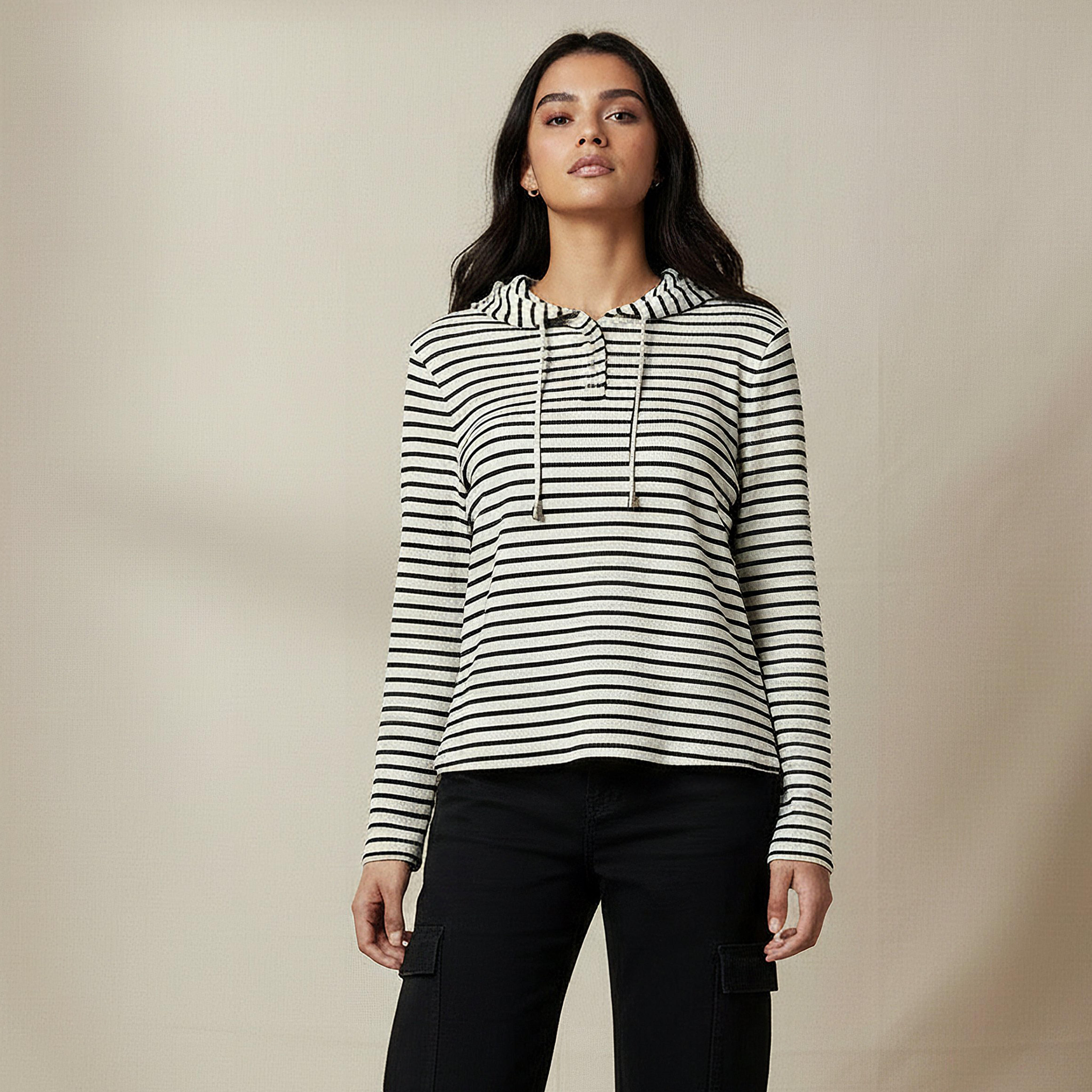 Women Regular Fit Striped Hoodie-women-winterwear-hoodiesandsweatshirts-hoodies-image-6