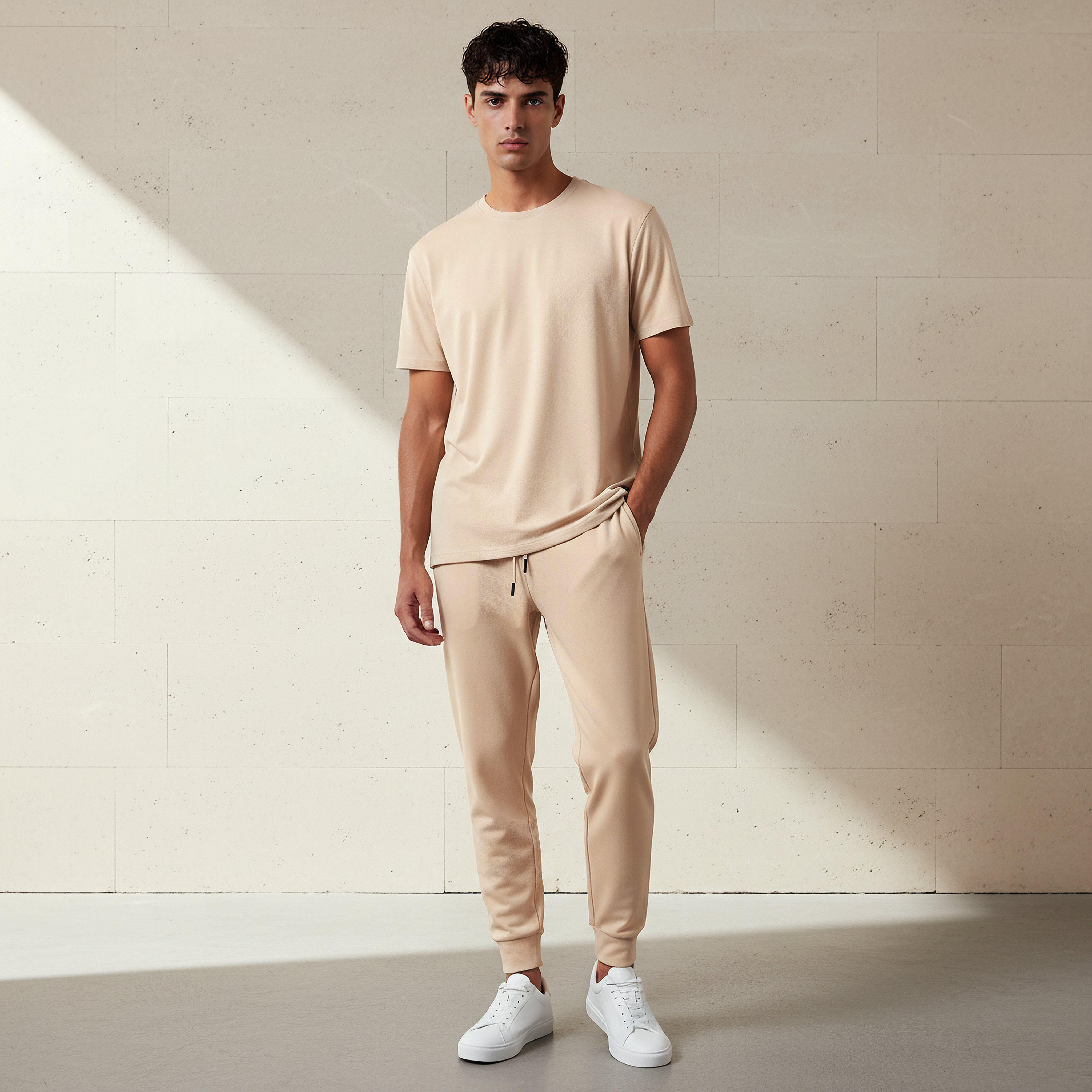 Men Twill T-shirt and Joggers Set-men-clothing-sportswearandactivewear-tracksuits-image-1