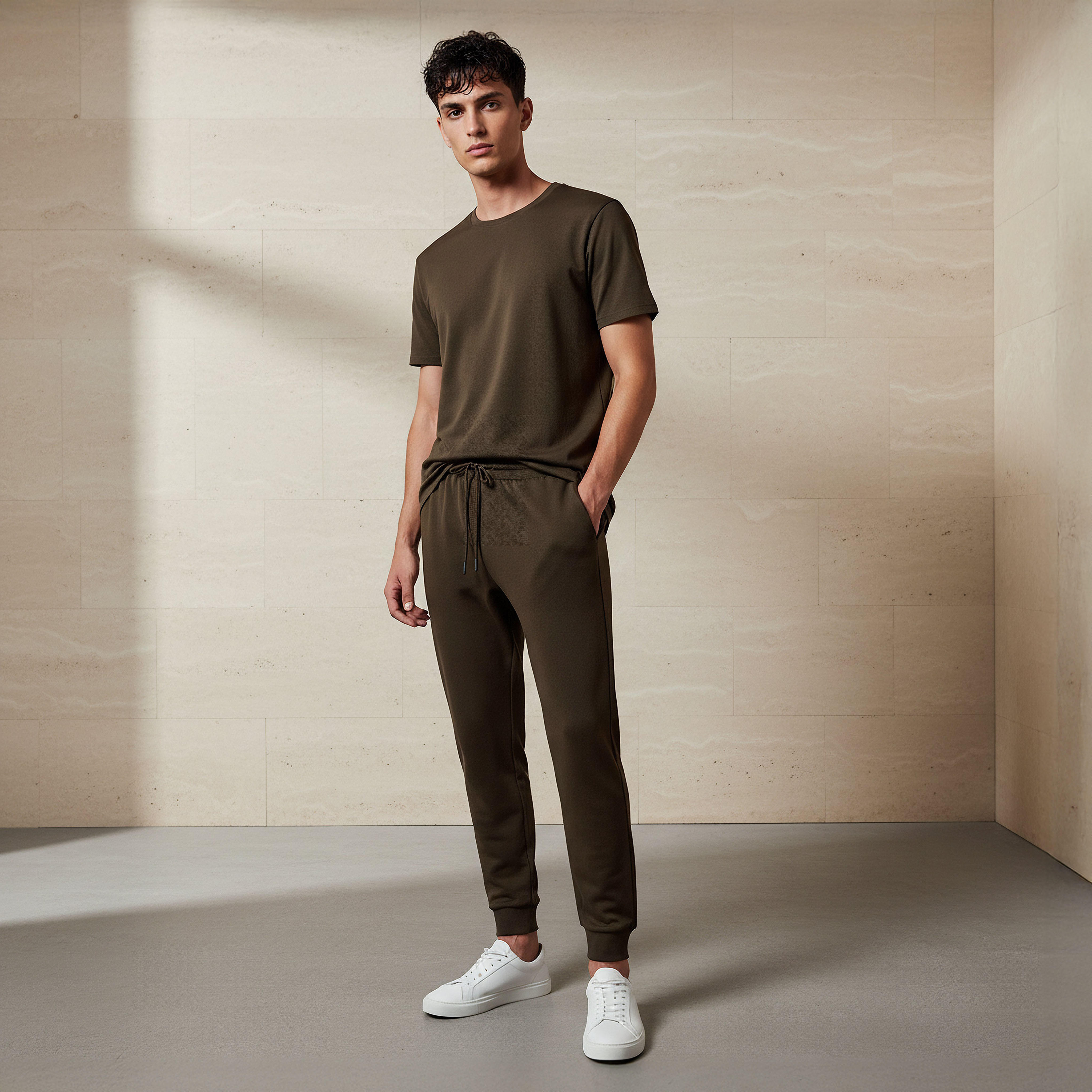 Men Twill T-shirt and Joggers Set-men-clothing-sportswearandactivewear-tracksuits-image-1
