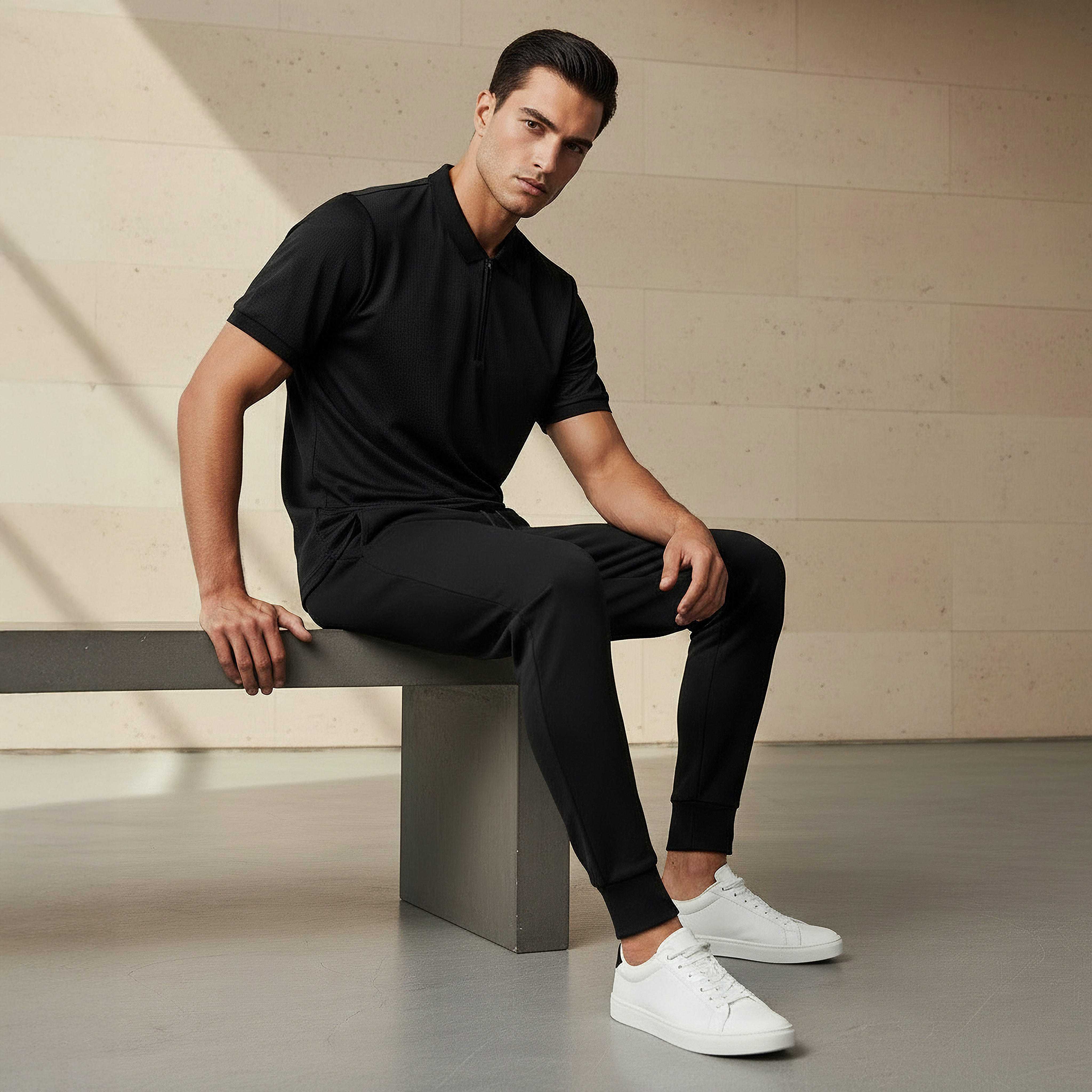 Men Short Sleeves Textured Polo T-shirt-men-clothing-tshirtsandpolos-polos-image-2