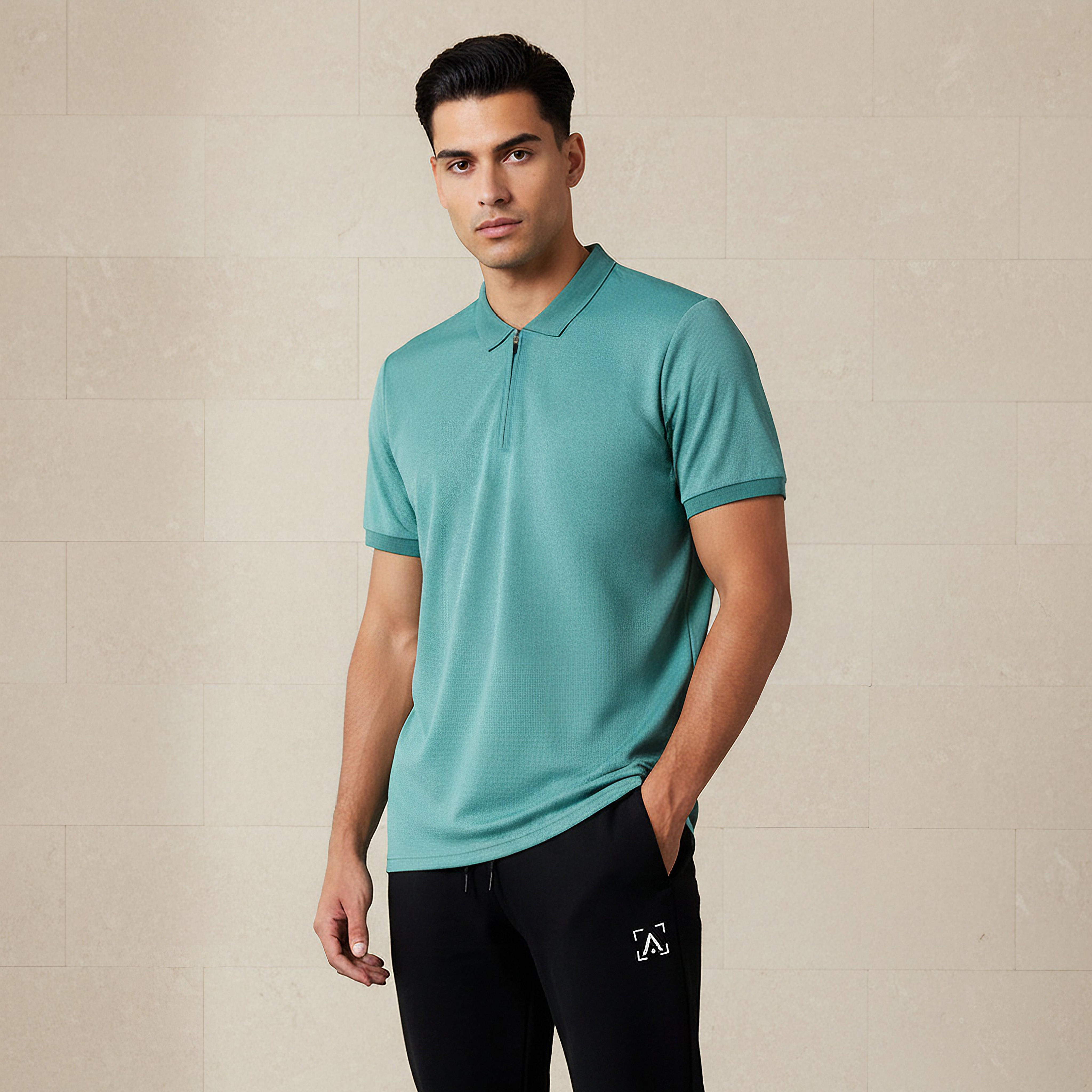 Men Short Sleeves Textured Polo T-shirt-men-clothing-tshirtsandpolos-polos-image-1