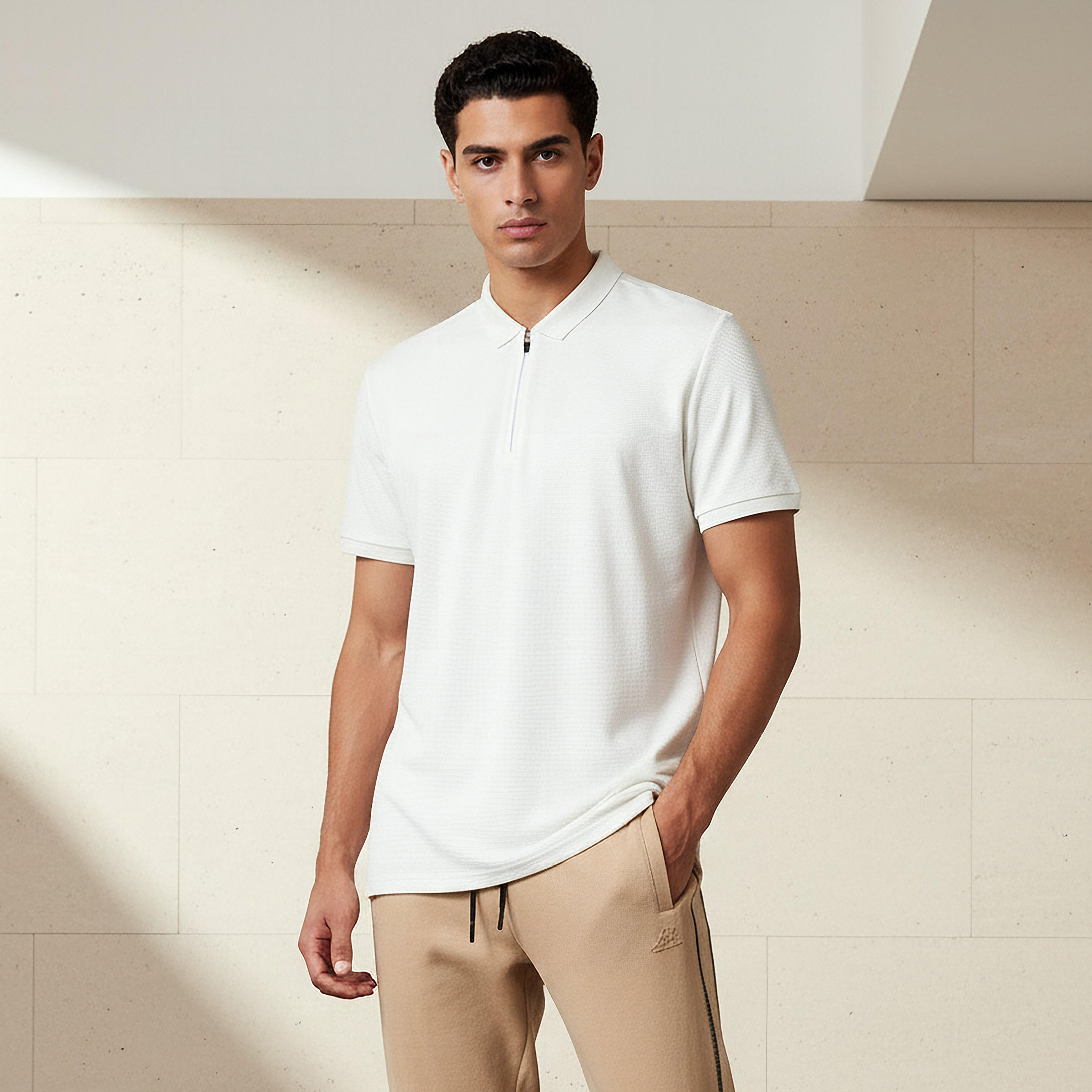 Men Short Sleeves Textured Polo T-shirt-men-clothing-tshirtsandpolos-polos-image-1