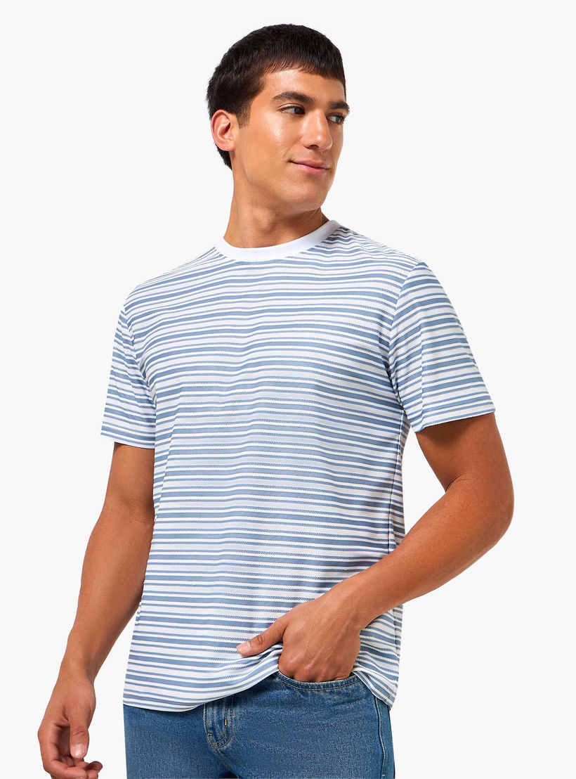 Men Regular Fit Crew Neck Short Sleeves Striped T-shirt-men-clothing-tshirtsandpolos-tshirts-image-1