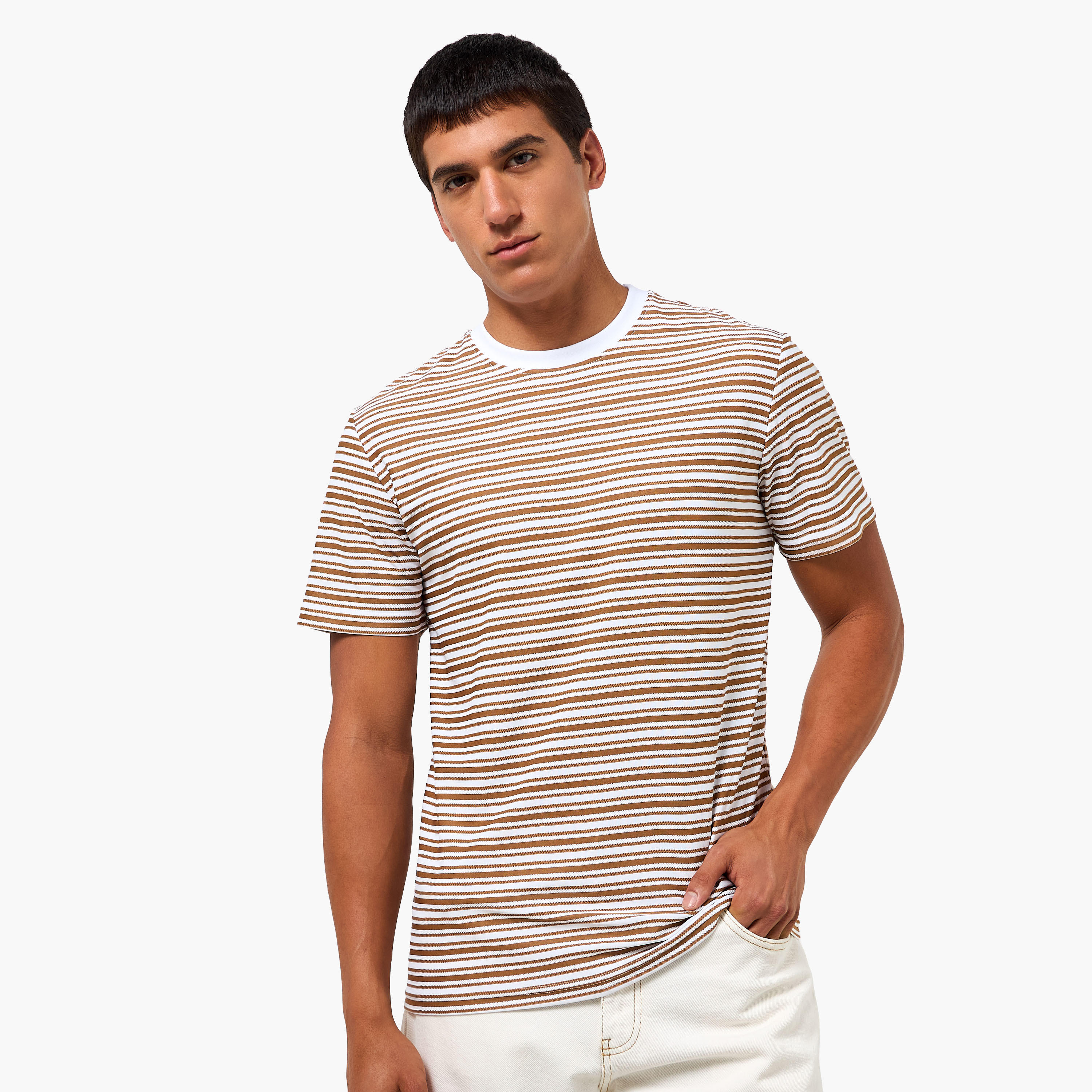 Men Regular Fit Crew Neck Short Sleeves Striped T-shirt-PROMO_SP_KSA_5_BUY2FORSAR89_130625-image-2