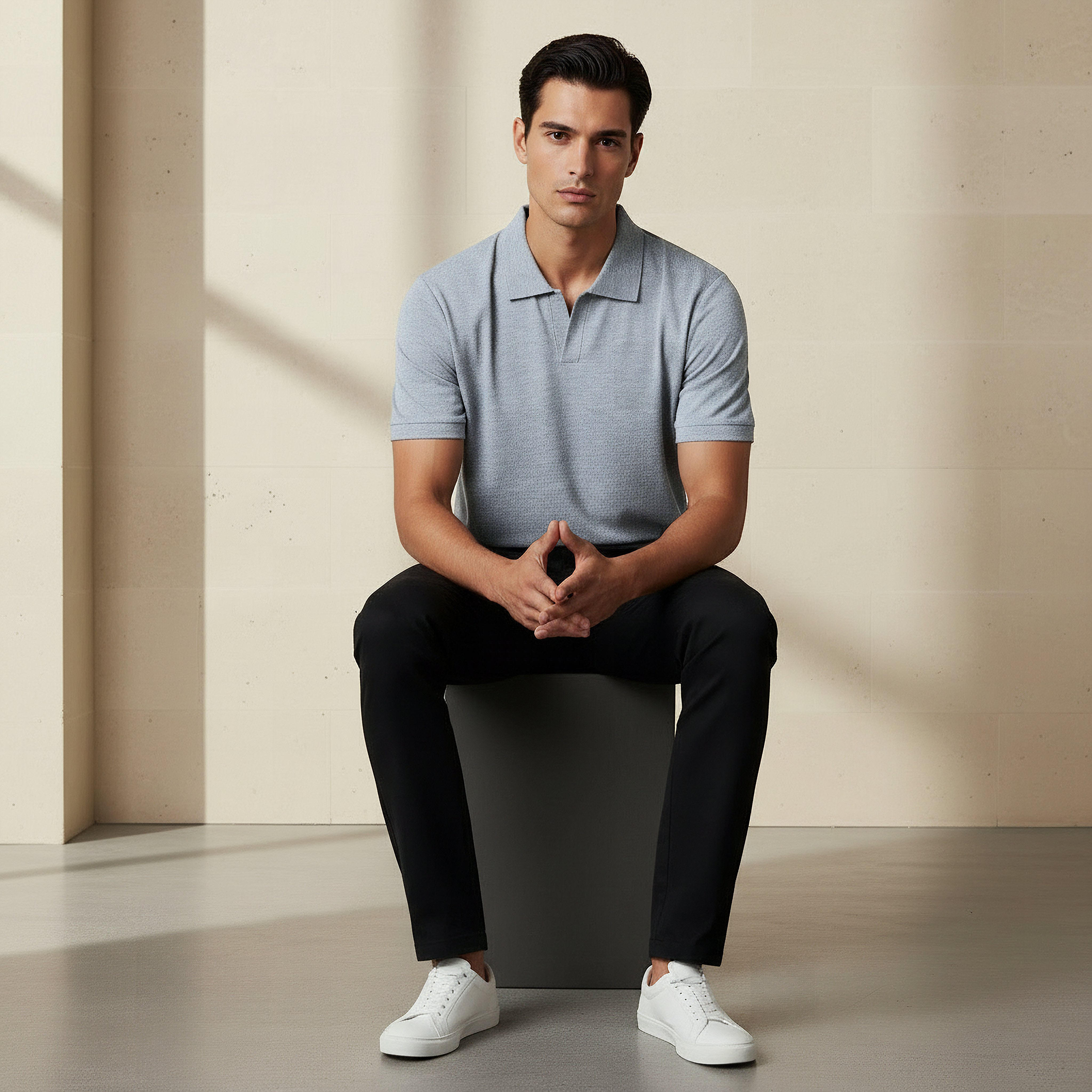 Men Short Sleeves Textured Polo T-shirt-men-clothing-tshirtsandpolos-polos-image-3