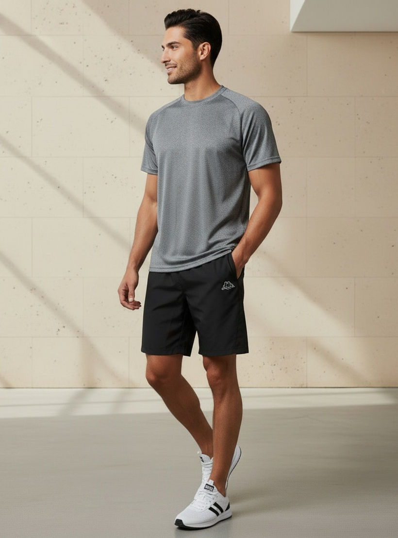 تيشيرت بقصة عادية وياقة ضيقة وأكمام قصيرة للرجال-men-clothing-tshirtsandpolos-tshirts-image-5