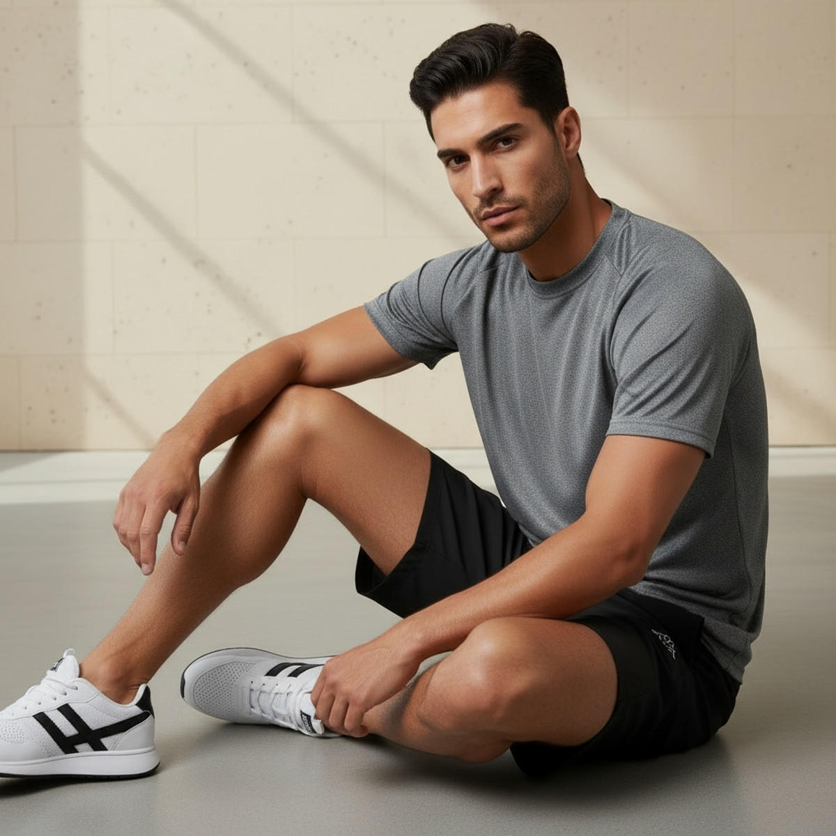 تيشيرت بقصة عادية وياقة ضيقة وأكمام قصيرة للرجال-men-clothing-tshirtsandpolos-tshirts-image-6