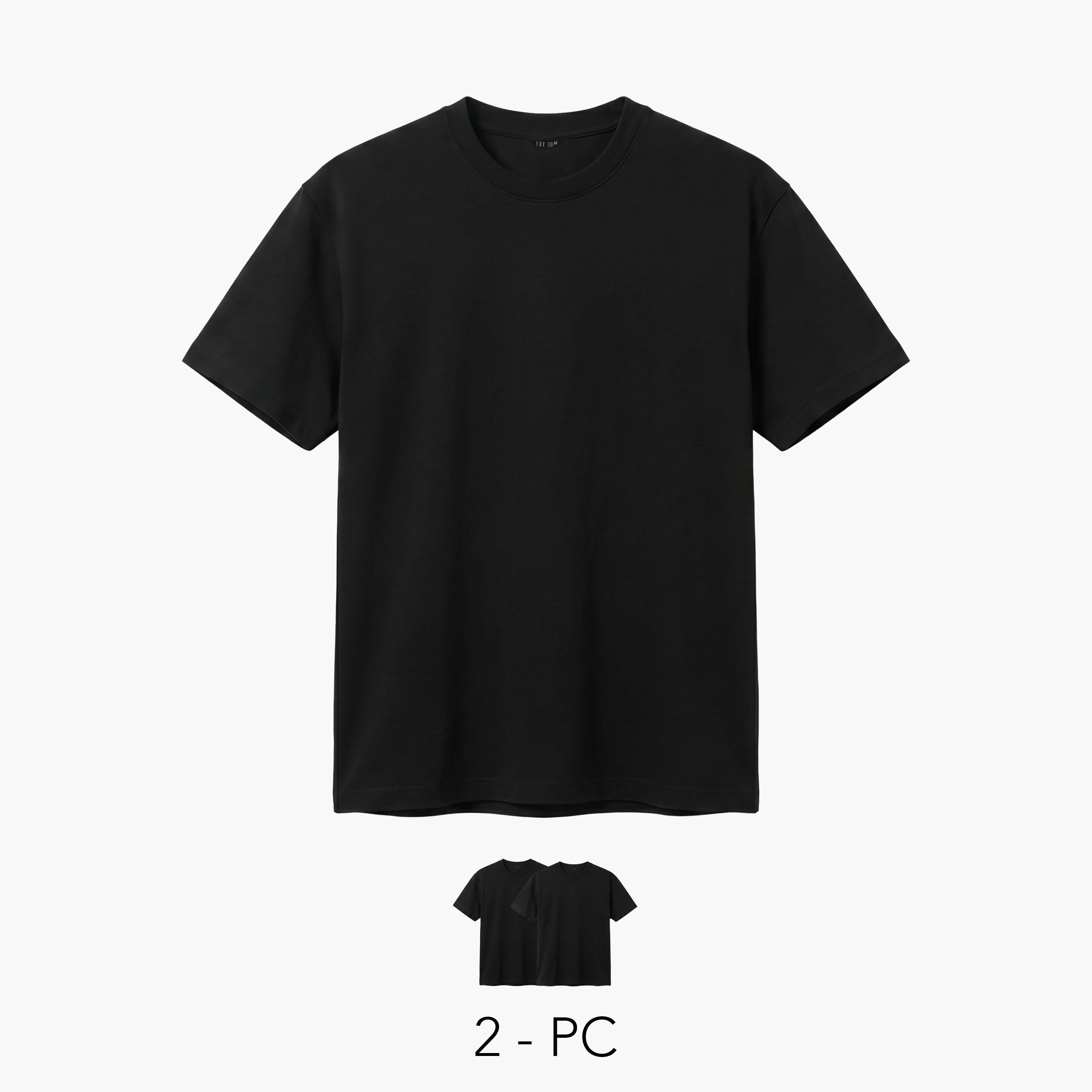 تيشيرت بأكمام قصيرة ورقبة ضيقة للرجال - عبوة من قطعتين-men-clothing-tshirtsandpolos-tshirts-image-1
