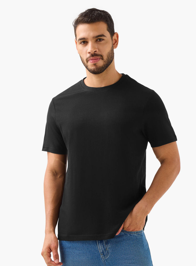 تيشيرت بأكمام قصيرة ورقبة ضيقة للرجال - عبوة من قطعتين-men-clothing-tshirtsandpolos-tshirts-image-2