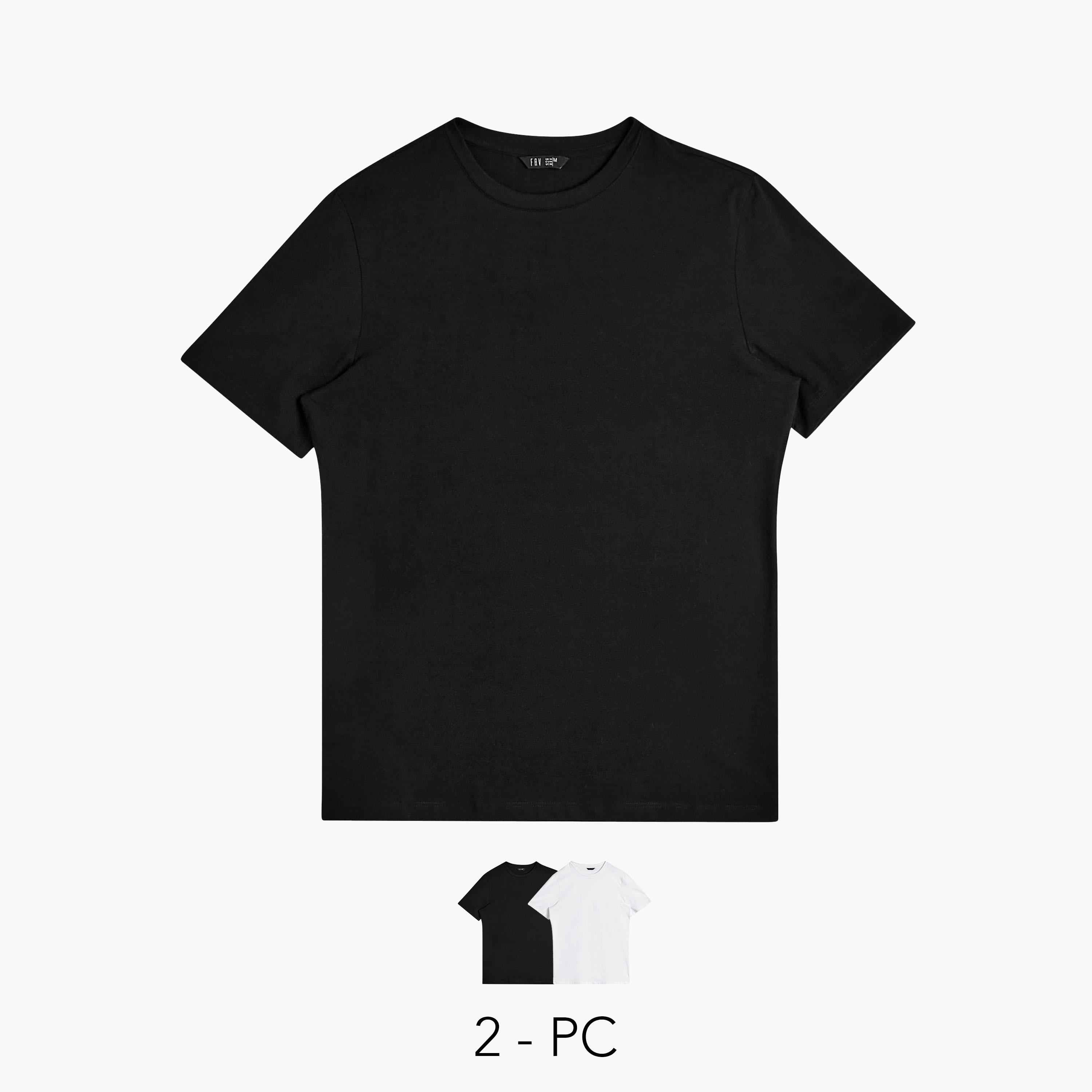 تيشيرت بأكمام قصيرة ورقبة ضيقة للرجال - عبوة من قطعتين-men-clothing-tshirtsandpolos-tshirts-image-1