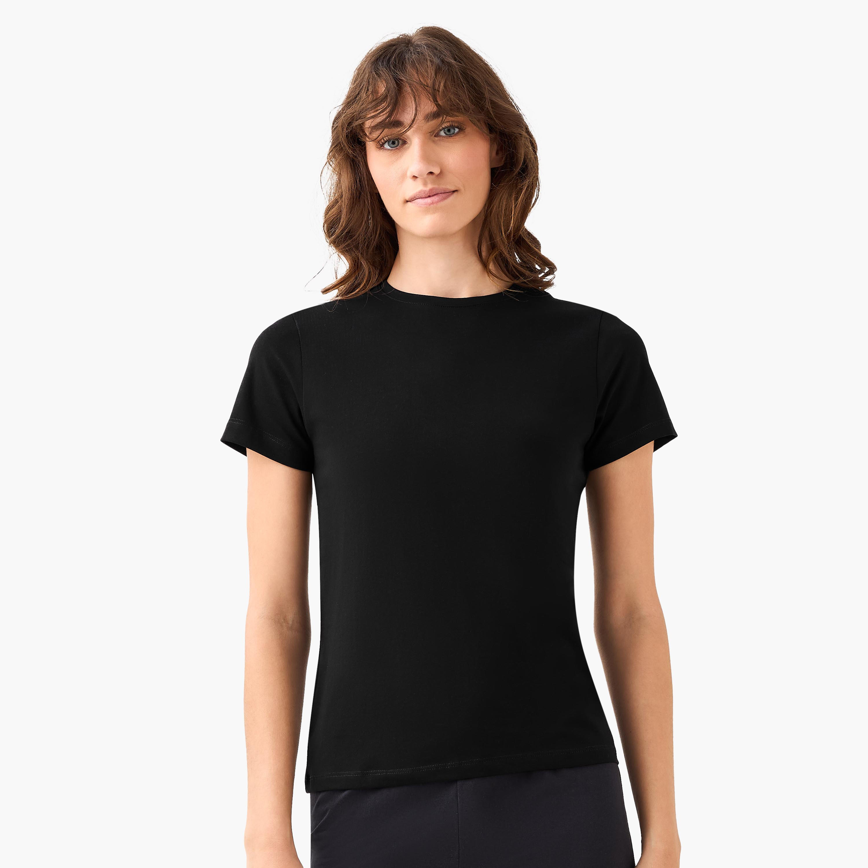 Women Crew Neck Short Sleeve T-shirt - Set of 2-women-clothing-tshirts-image-6