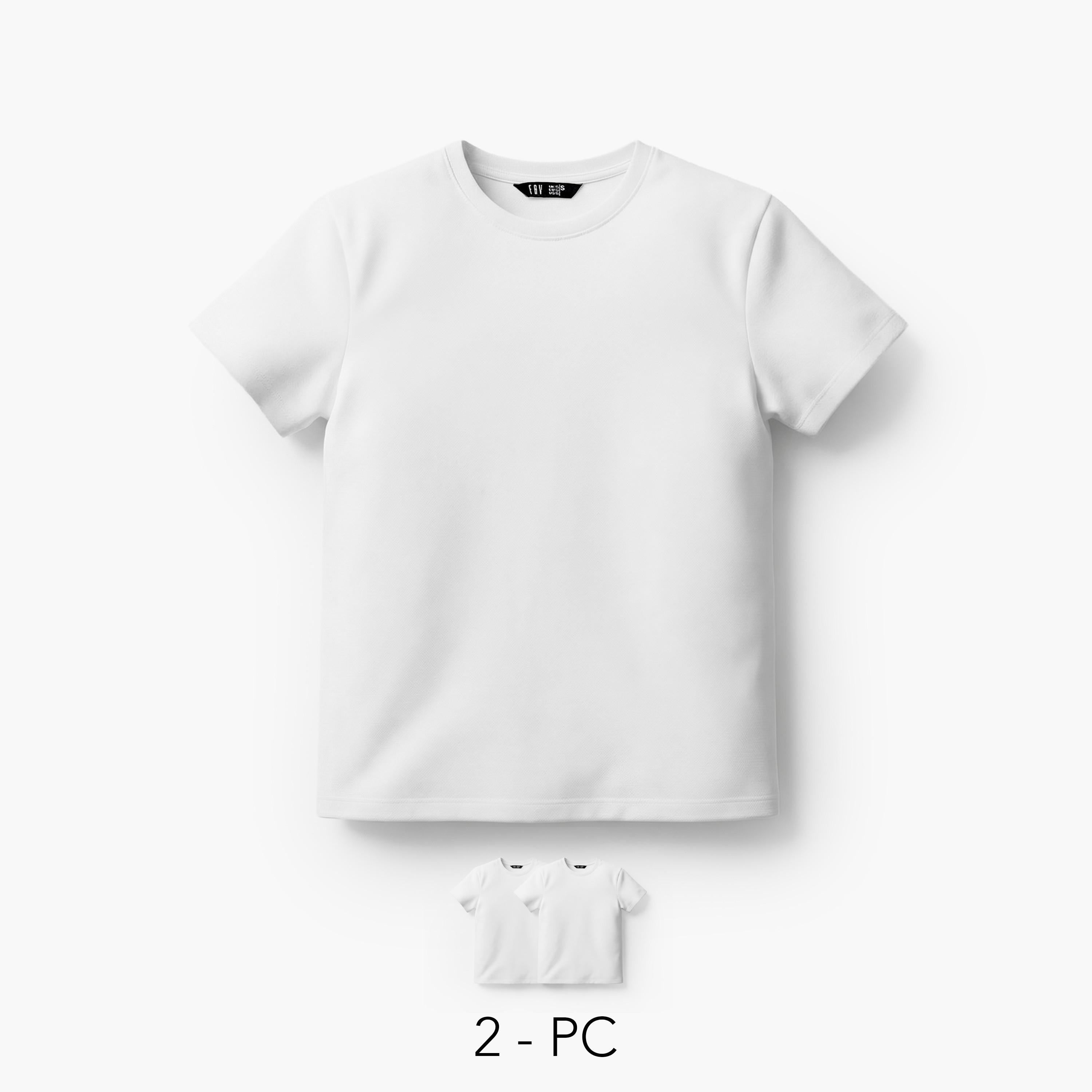 Women Crew Neck Short Sleeve T-shirt - Set of 2-women-clothing-tshirts-image-1