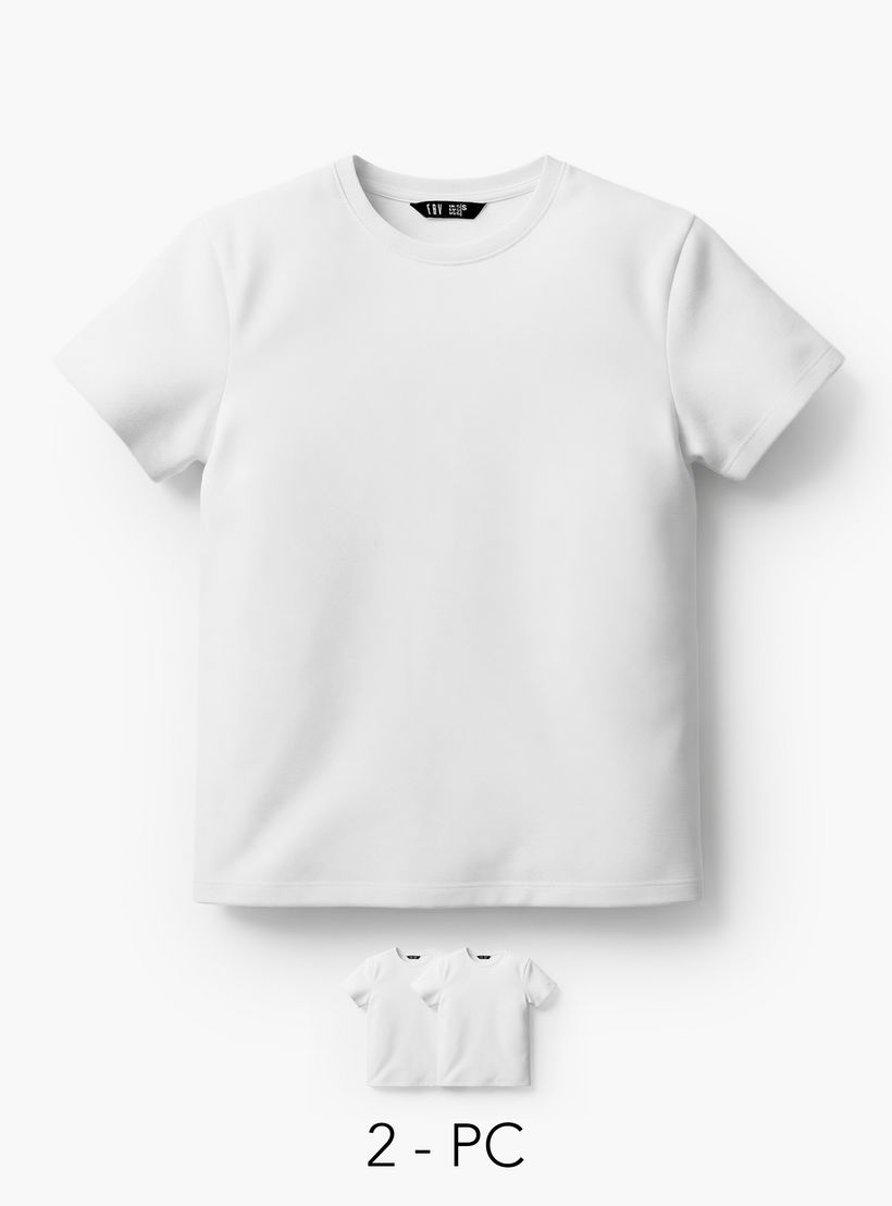Women Crew Neck Short Sleeve T-shirt - Set of 2-women-clothing-tshirts-image-1