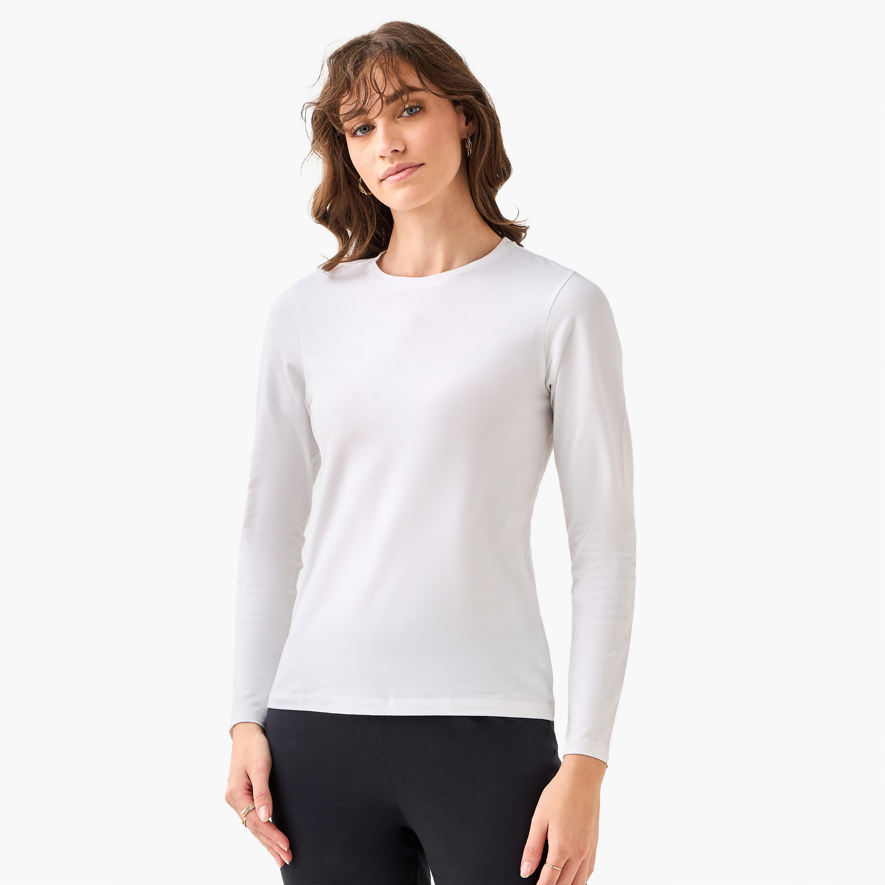 Women Crew Neck Long Sleeve T-shirt-women-clothing-tshirts-image-3