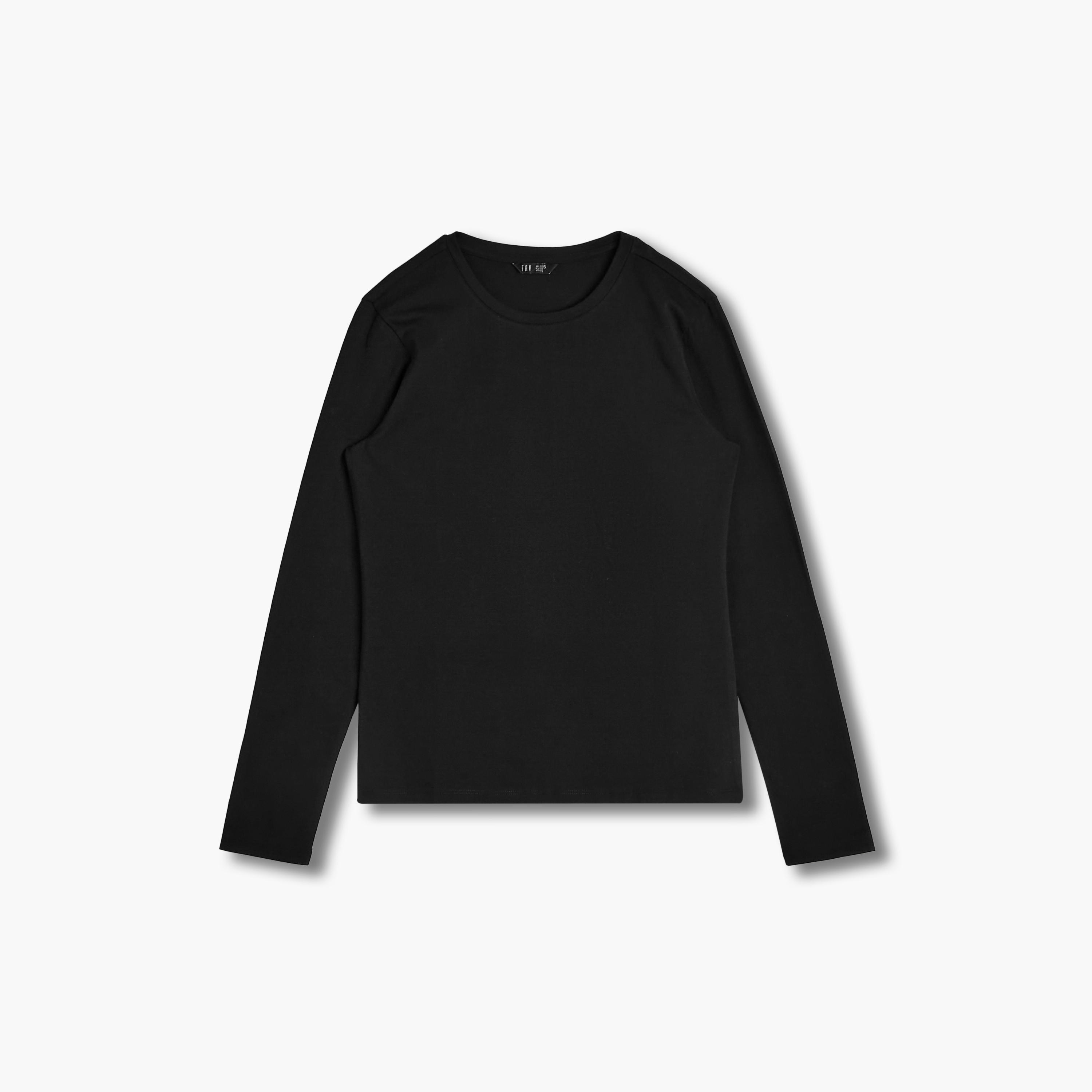 تيشيرت بياقة ضيقة وأكمام طويلة للنساء-women-clothing-tshirts-image-3