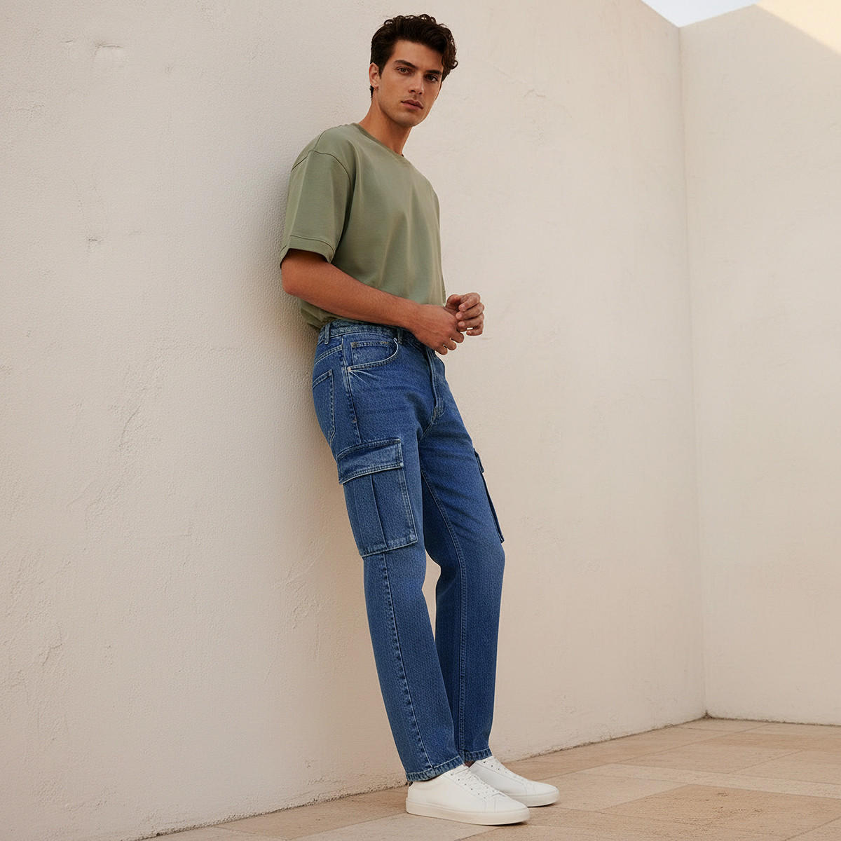 Lee Cooper Men Relaxed Fit Mid-Rise Cargo Jeans-men-clothing-bottoms-jeans-image-3