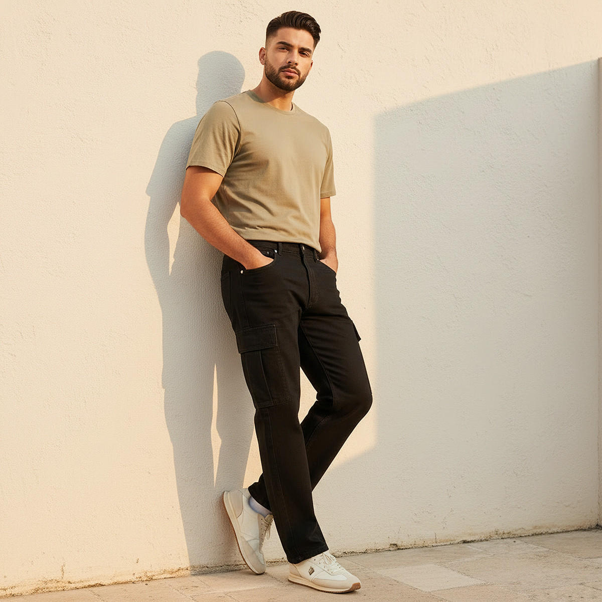 Lee Cooper Men Relaxed Fit Mid-Rise Cargo Jeans-men-clothing-bottoms-jeans-image-3