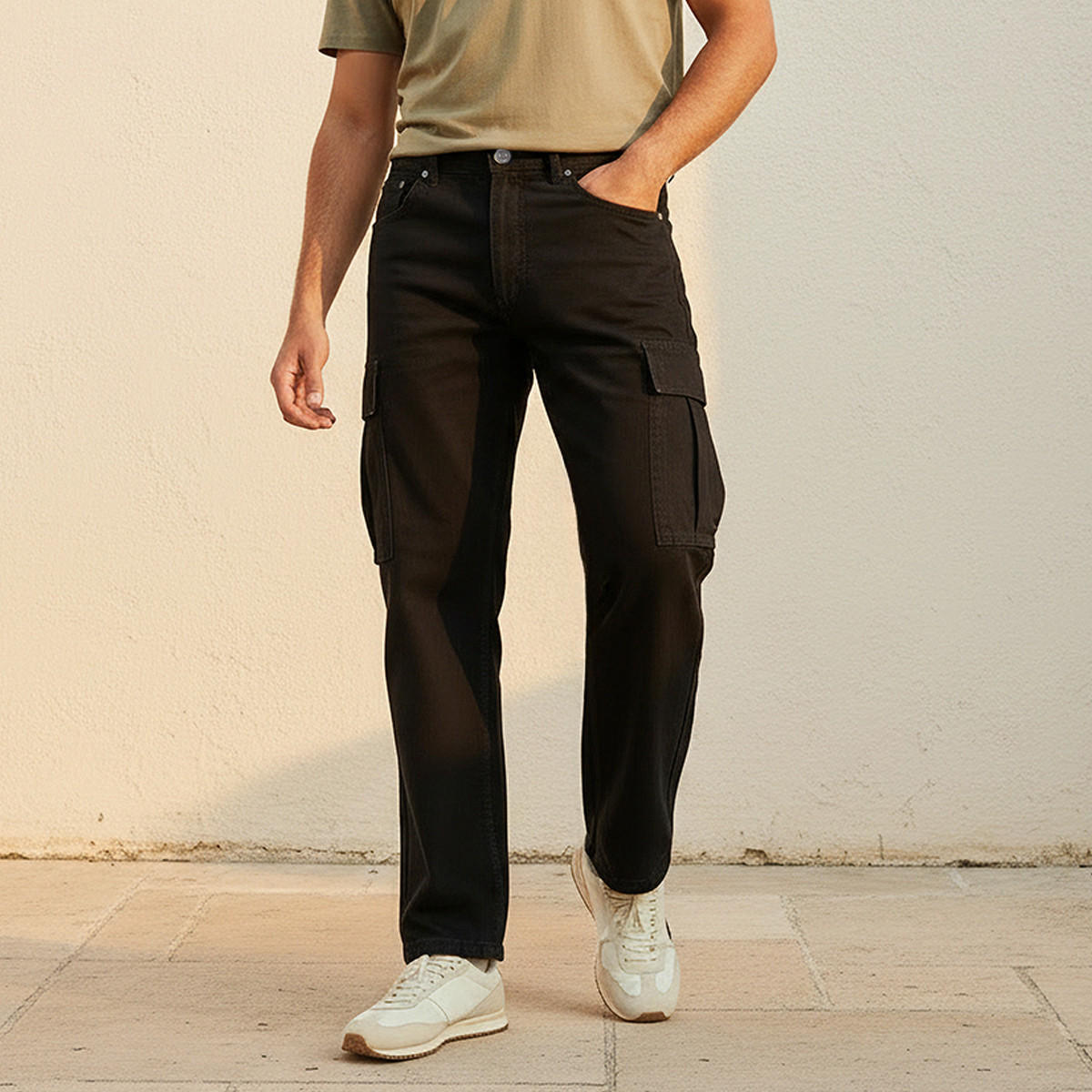Lee Cooper Men Relaxed Fit Mid-Rise Cargo Jeans-men-clothing-bottoms-jeans-image-5