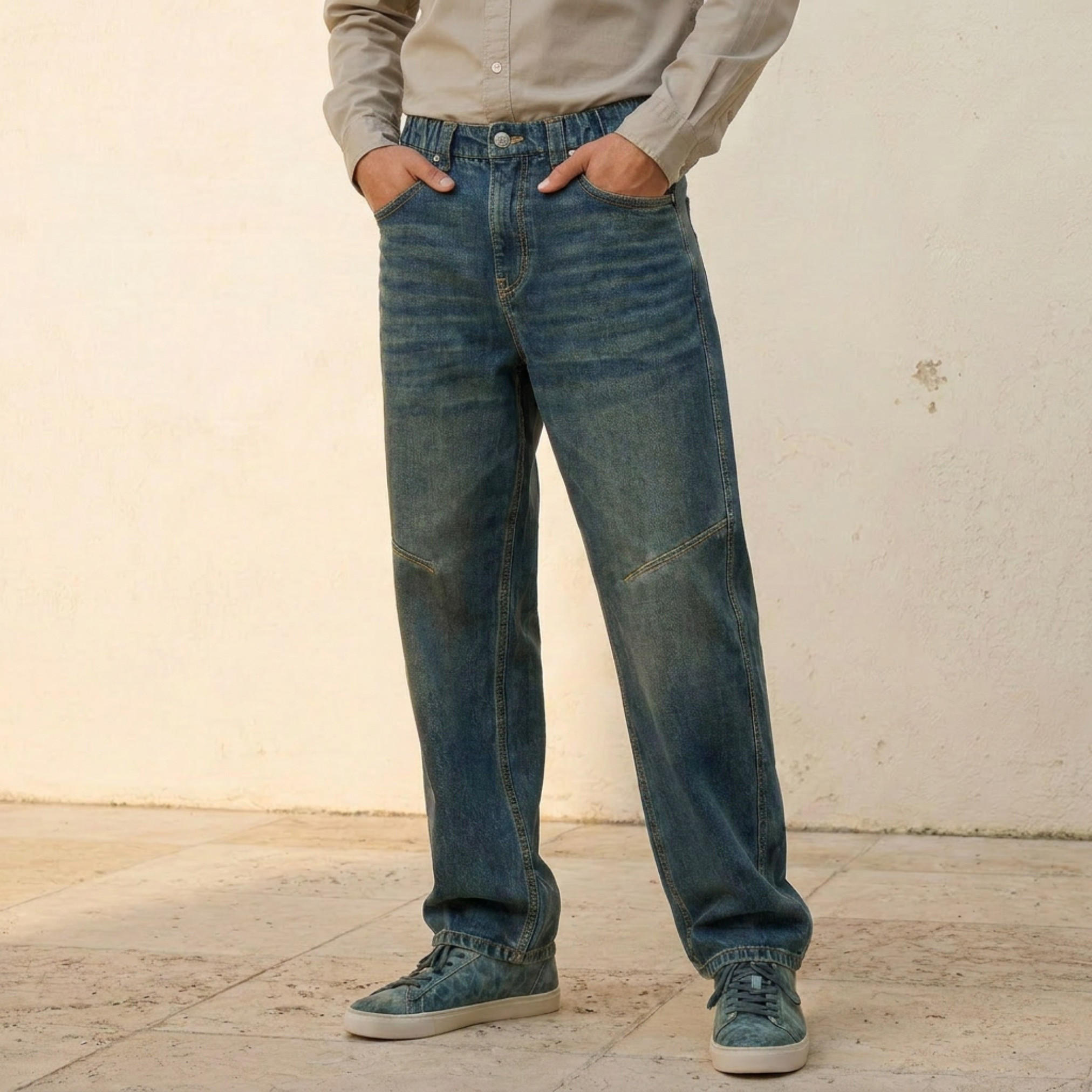 Lee Cooper Baggy Fit Mid-Rise Jeans-men-clothing-bottoms-joggers-image-1