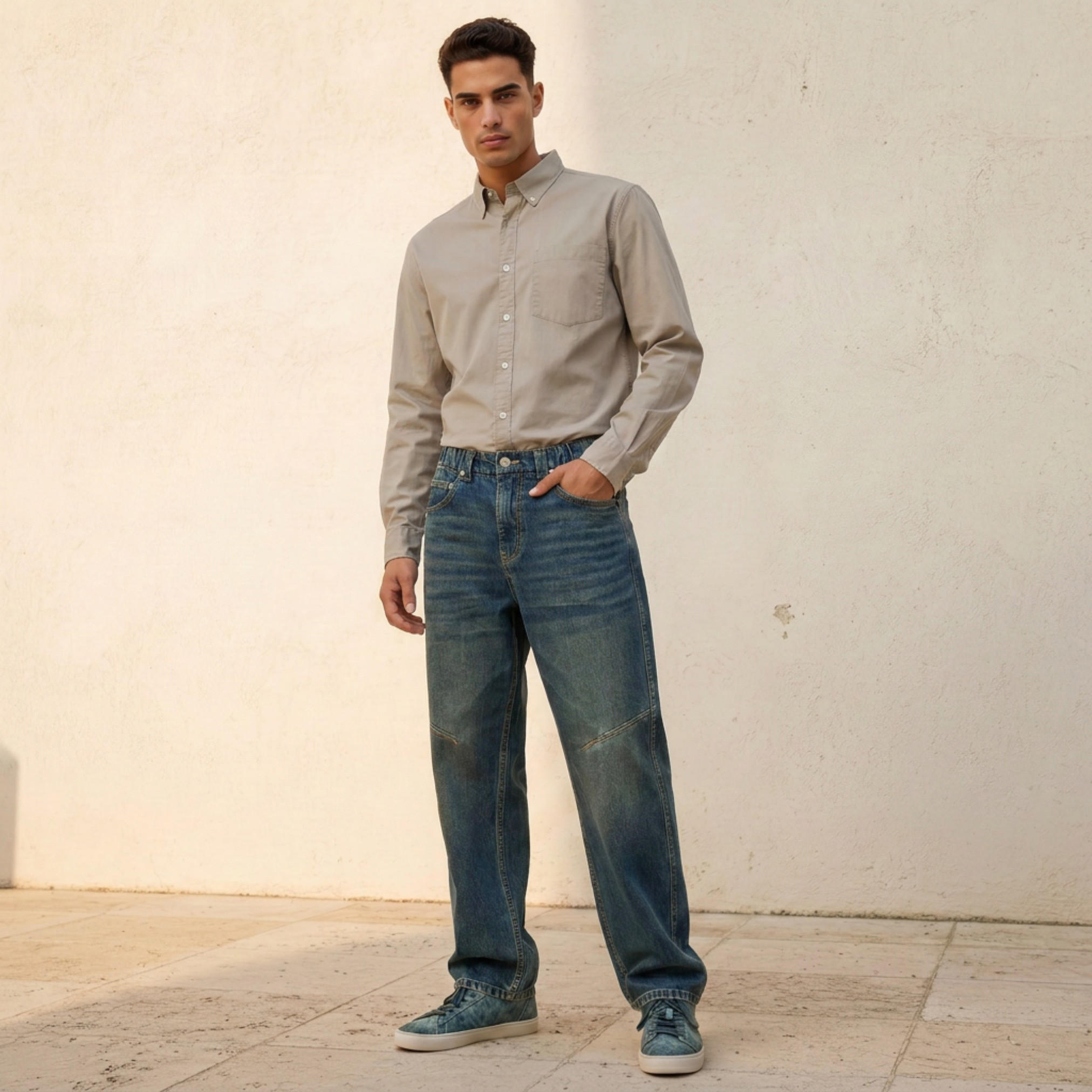 Lee Cooper Baggy Fit Mid-Rise Jeans-men-clothing-bottoms-joggers-image-3