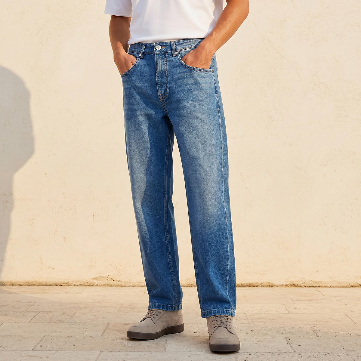 Lee Cooper Relaxed Fit Mid-Rise Pocket Jeans-men-clothing-jeans-image-1