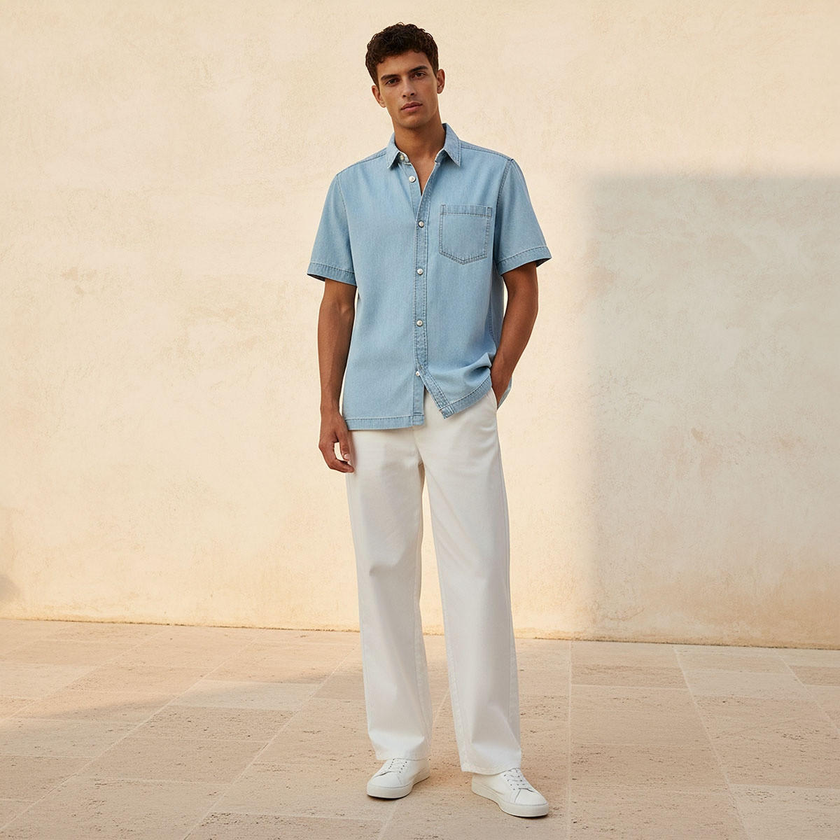 Lee Cooper Relaxed Fit Collared Short Sleeves Shirt-men-clothing-shirts-image-3