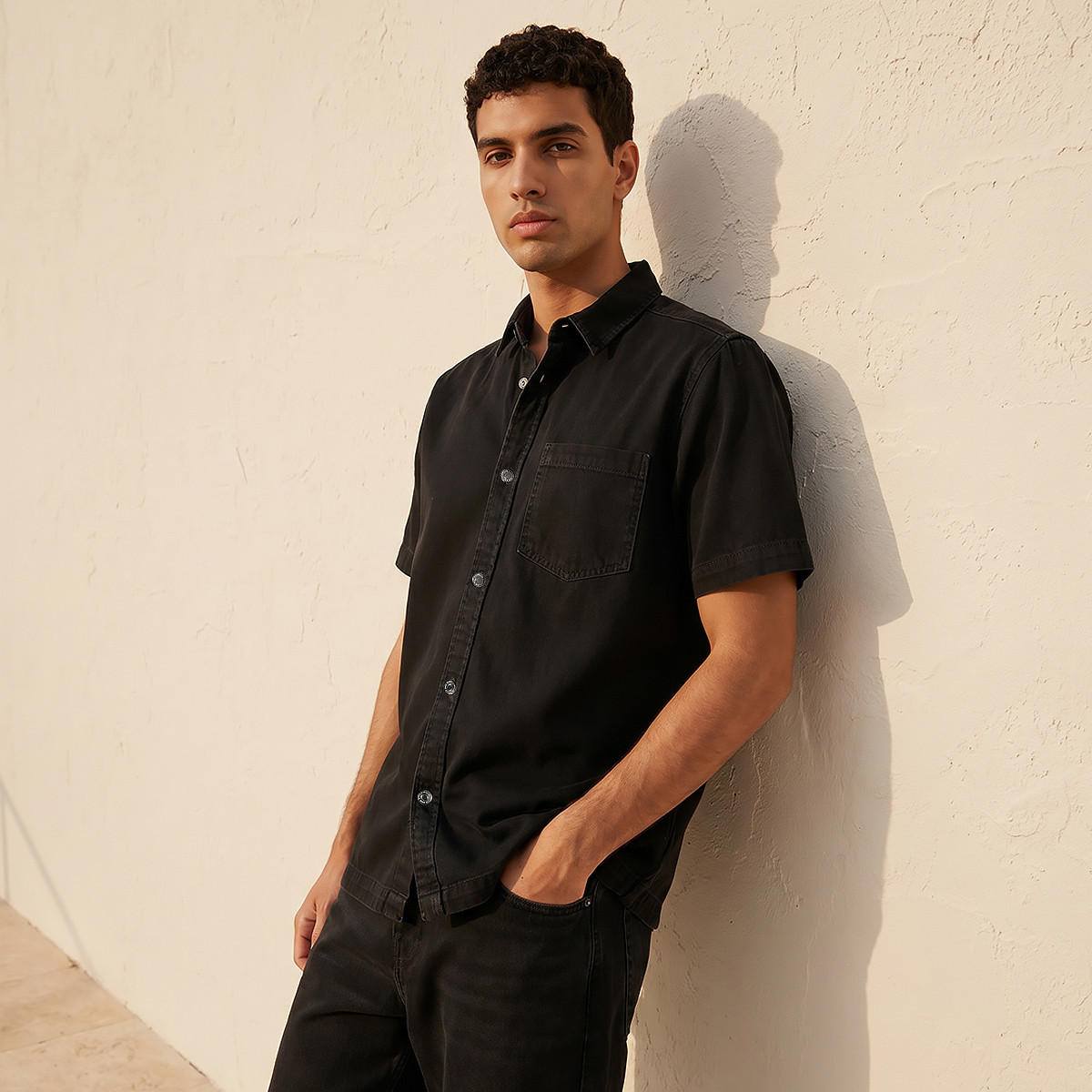Lee Cooper Relaxed Fit Collared Short Sleeves Shirt-men-clothing-shirts-image-1