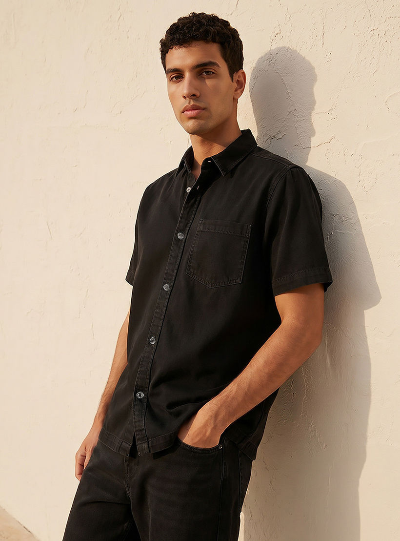 Lee Cooper Relaxed Fit Collared Short Sleeves Shirt-men-clothing-shirts-image-1