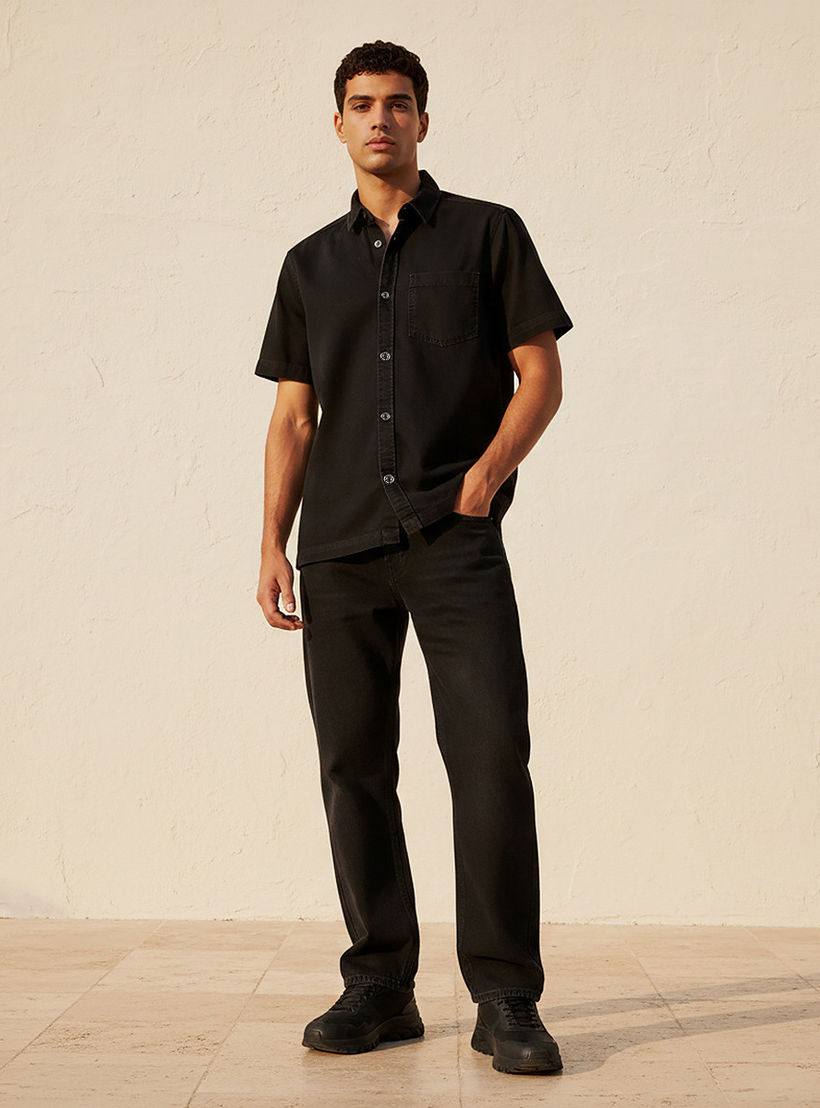 Lee Cooper Relaxed Fit Collared Short Sleeves Shirt-men-clothing-shirts-image-3