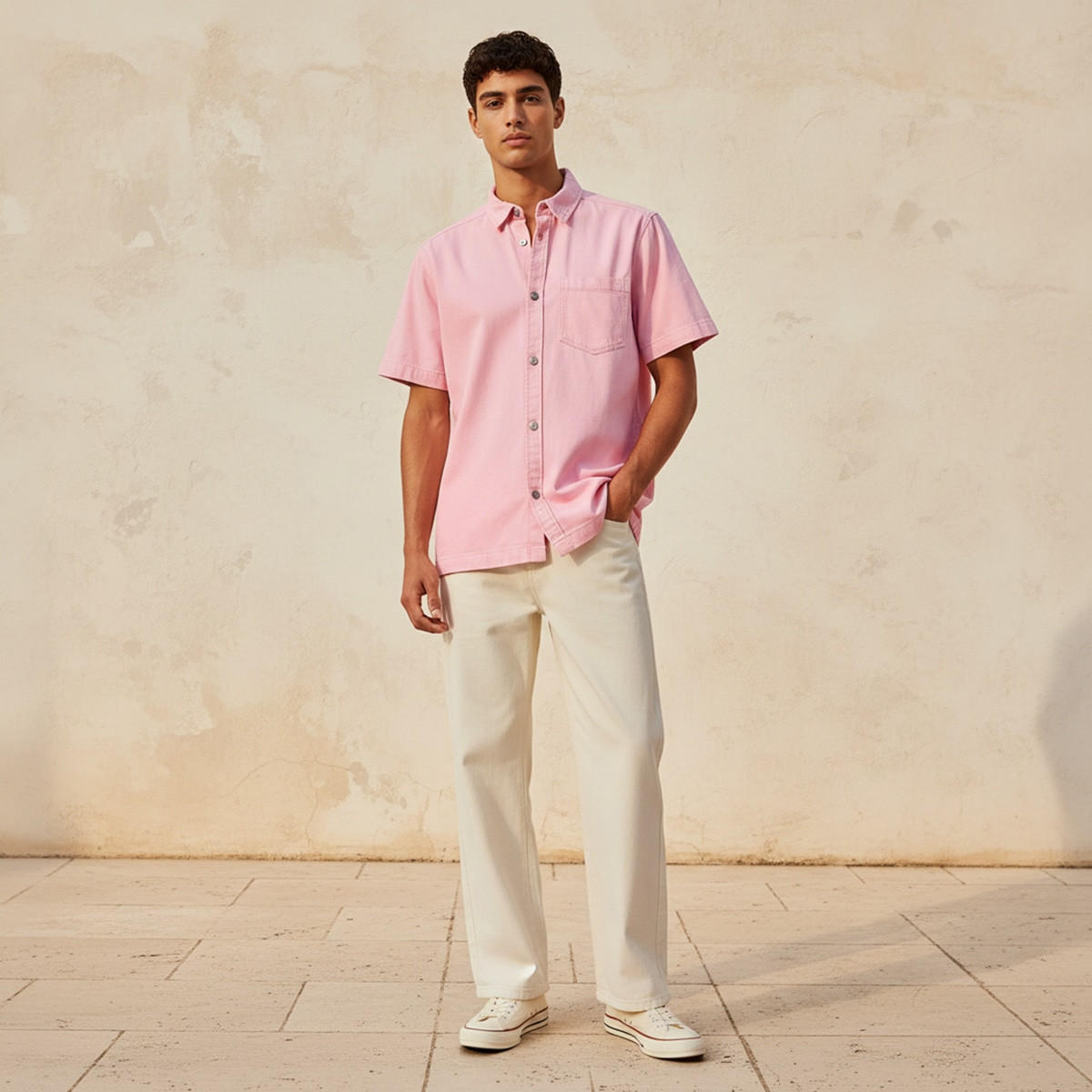 Lee Cooper Relaxed Fit Collared Short Sleeves Shirt-men-clothing-shirts-image-3