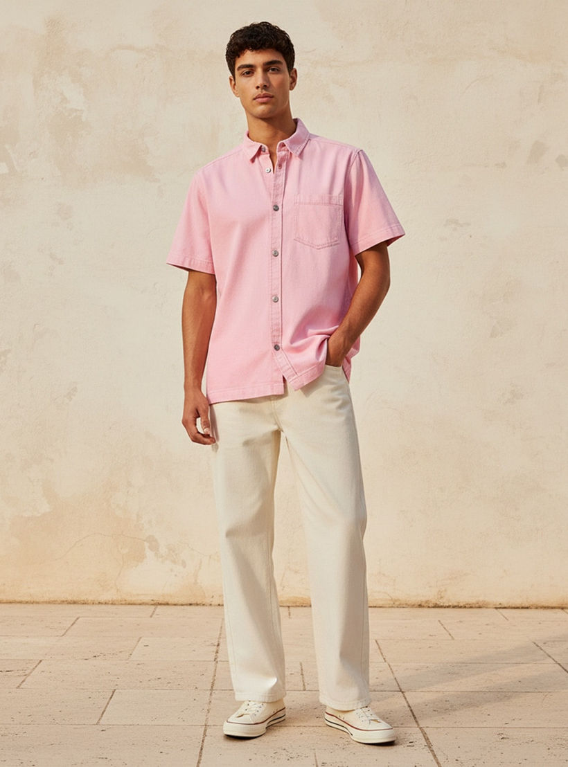 Lee Cooper Relaxed Fit Collared Short Sleeves Shirt-men-clothing-shirts-image-3