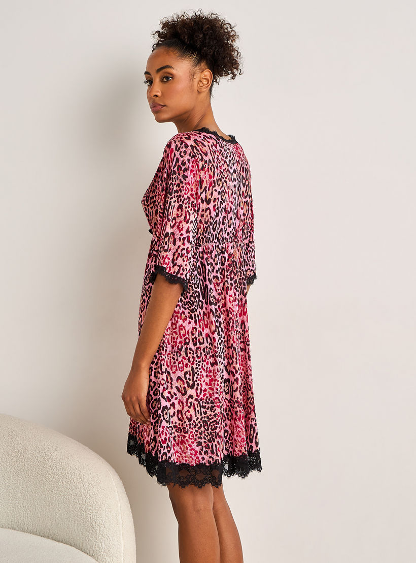 Night Dress with Animal Print and Lace Detail-women-clothing-nightwear-nighties-image-3